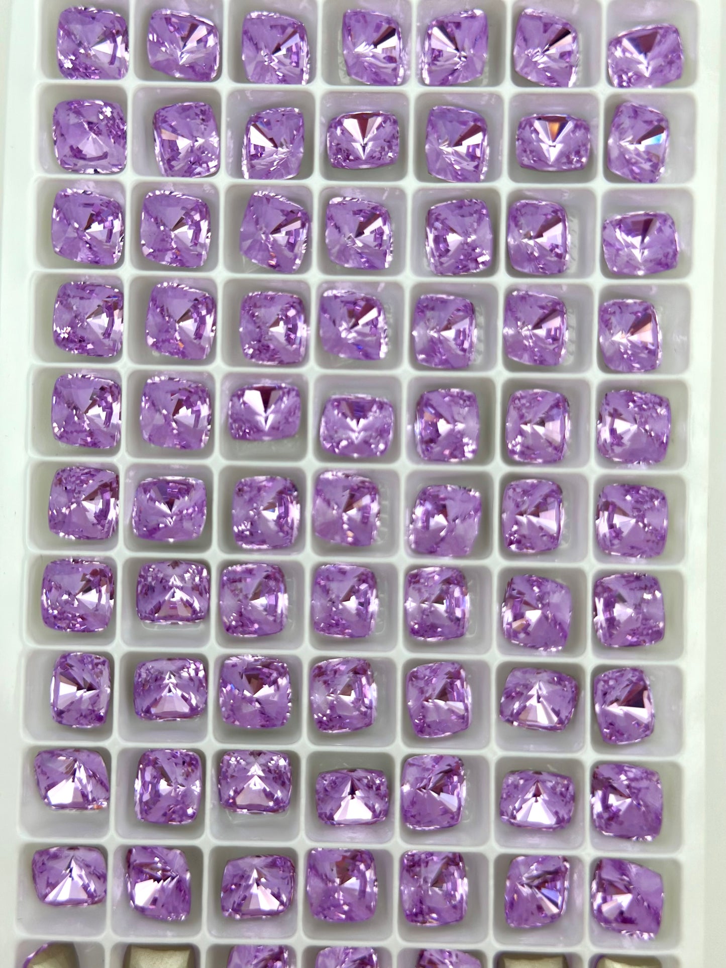 Luxe 8mm Cushion Shape Foiled Pointed Back Rhinestones for Nails Arts and DIY