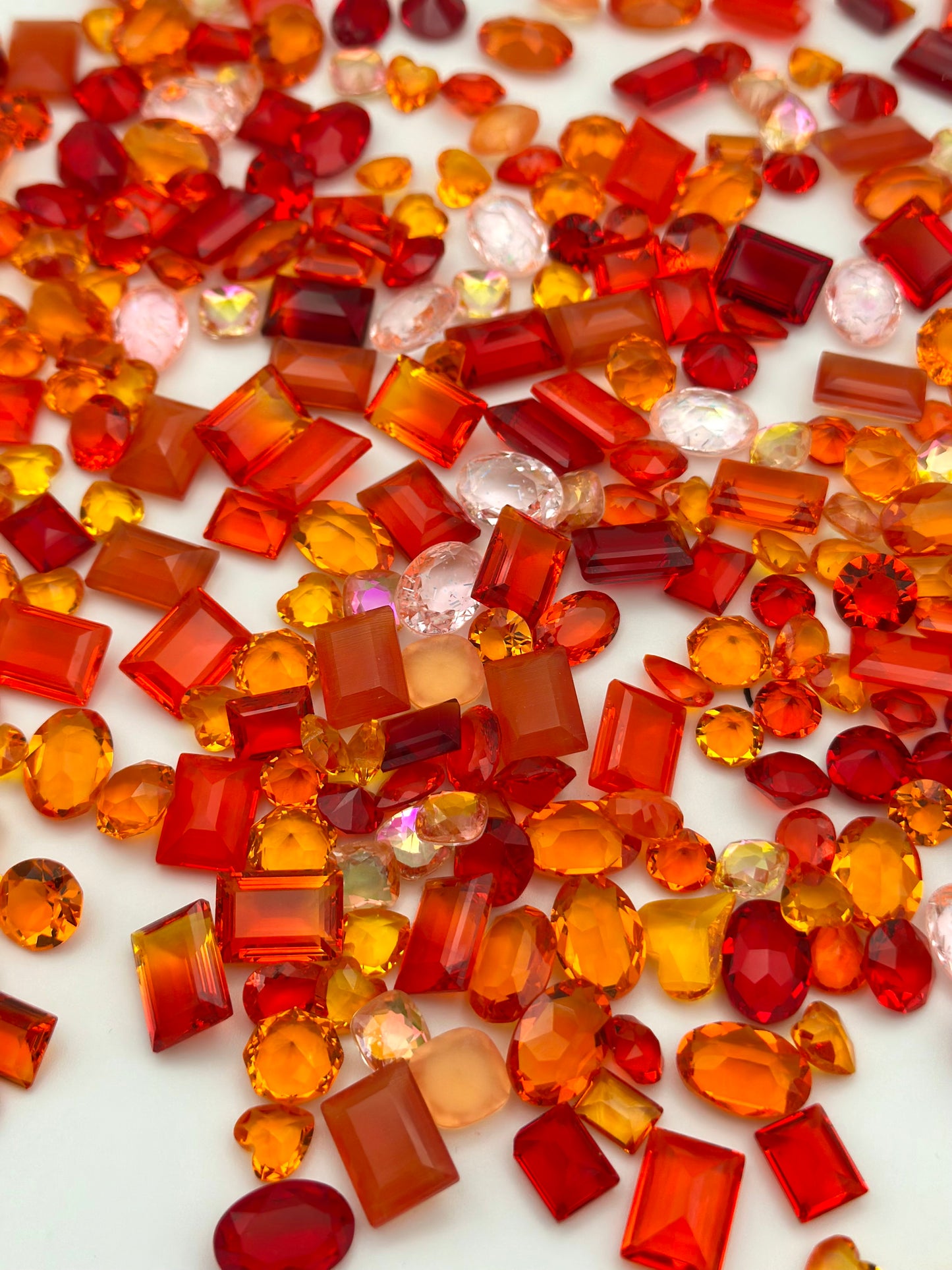 Luxe Orange Mixed Pointed Back Crystal Glass Rhinestones for Nails Arts and DIY
