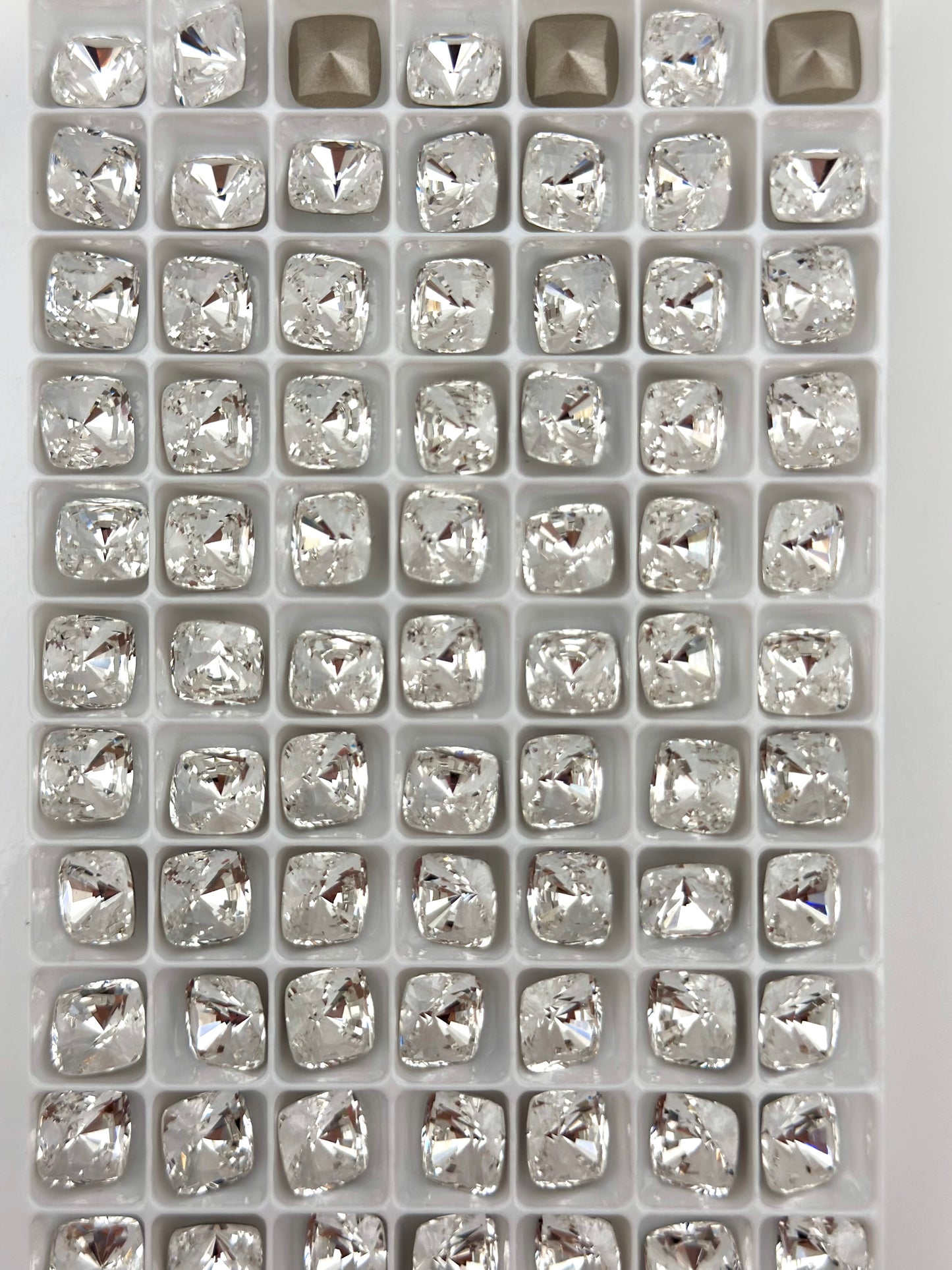 Luxe 8mm Cushion Shape Foiled Pointed Back Rhinestones for Nails Arts and DIY