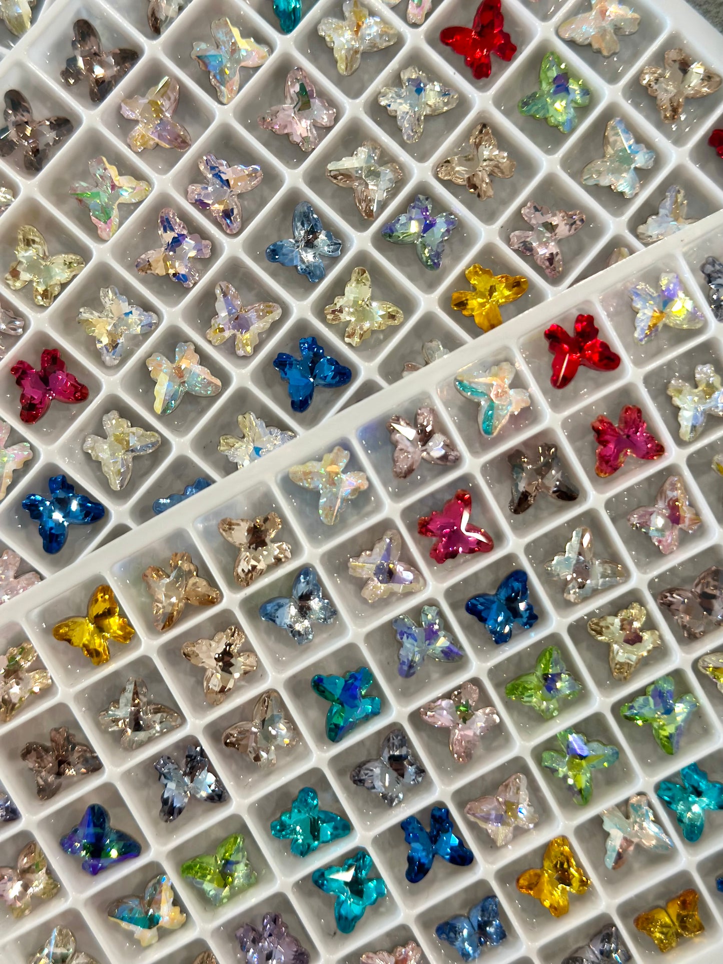 Butterfly Mixed Foiled Pointed Back Crystal Glass Rhinestones For Nails Art and DIY