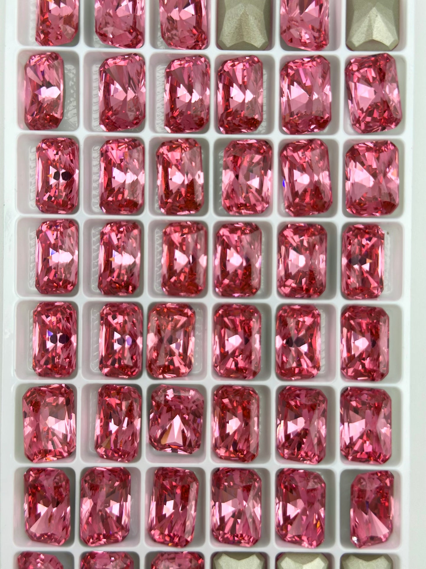 Luxe 10*14mm Large Rectangle Shape Foiled Pointed Back Rhinestones for Nails Arts and DIY