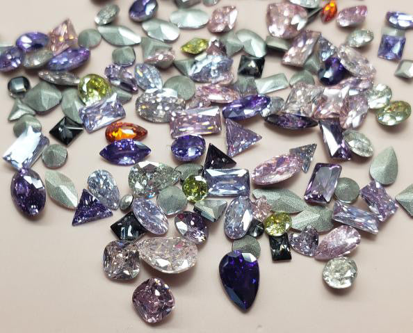 CZ Mixed Foiled Back Rhinestones for Nails Arts and DIY