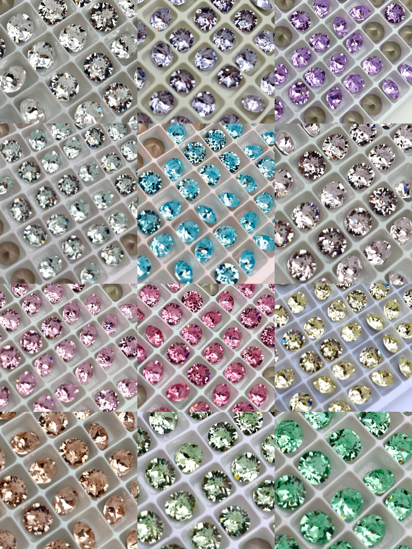 Luxe 8mm Round Shape Foiled Pointed Back Rhinestones for Nails Arts and DIY