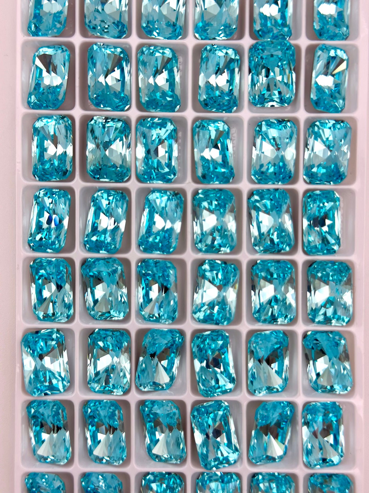 Luxe 10*14mm Large Rectangle Shape Foiled Pointed Back Rhinestones for Nails Arts and DIY