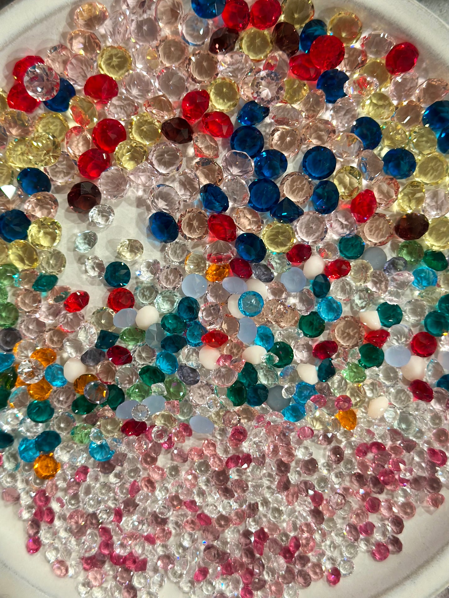 Round Mixed(4mm,6mm and 8mm) Pointed Back Crystal Glass Rhinestones for Nails Arts and DIY