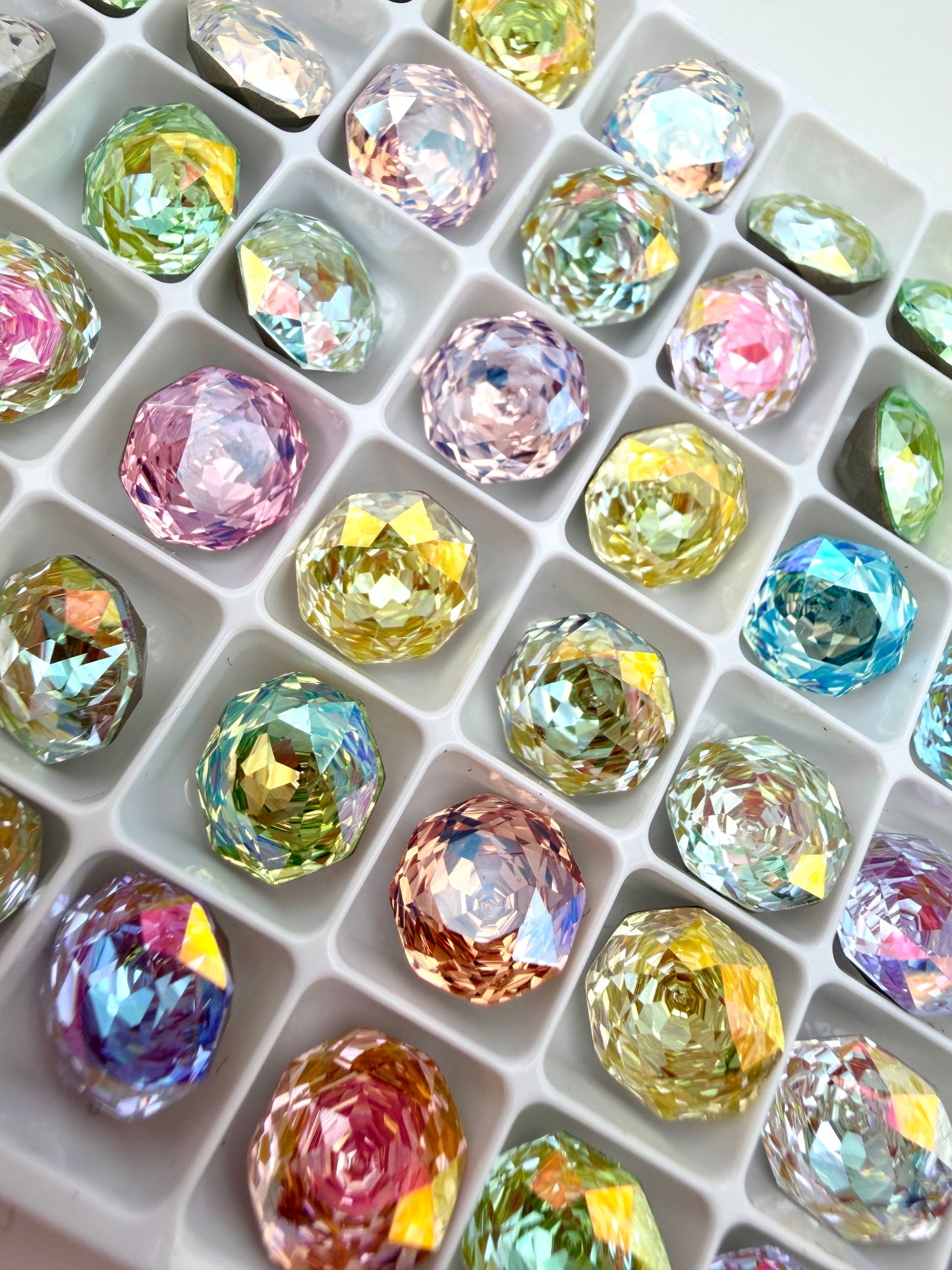 Luxe AB Rose Cut Foiled Pointed Back Rhinestones for Nails Arts and DIY