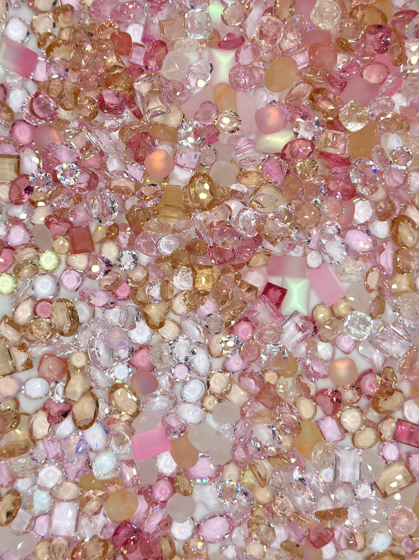 Luxe Champagne Rose Mixed Pointed Back Crystal Glass Rhinestones for Nails Arts and DIY