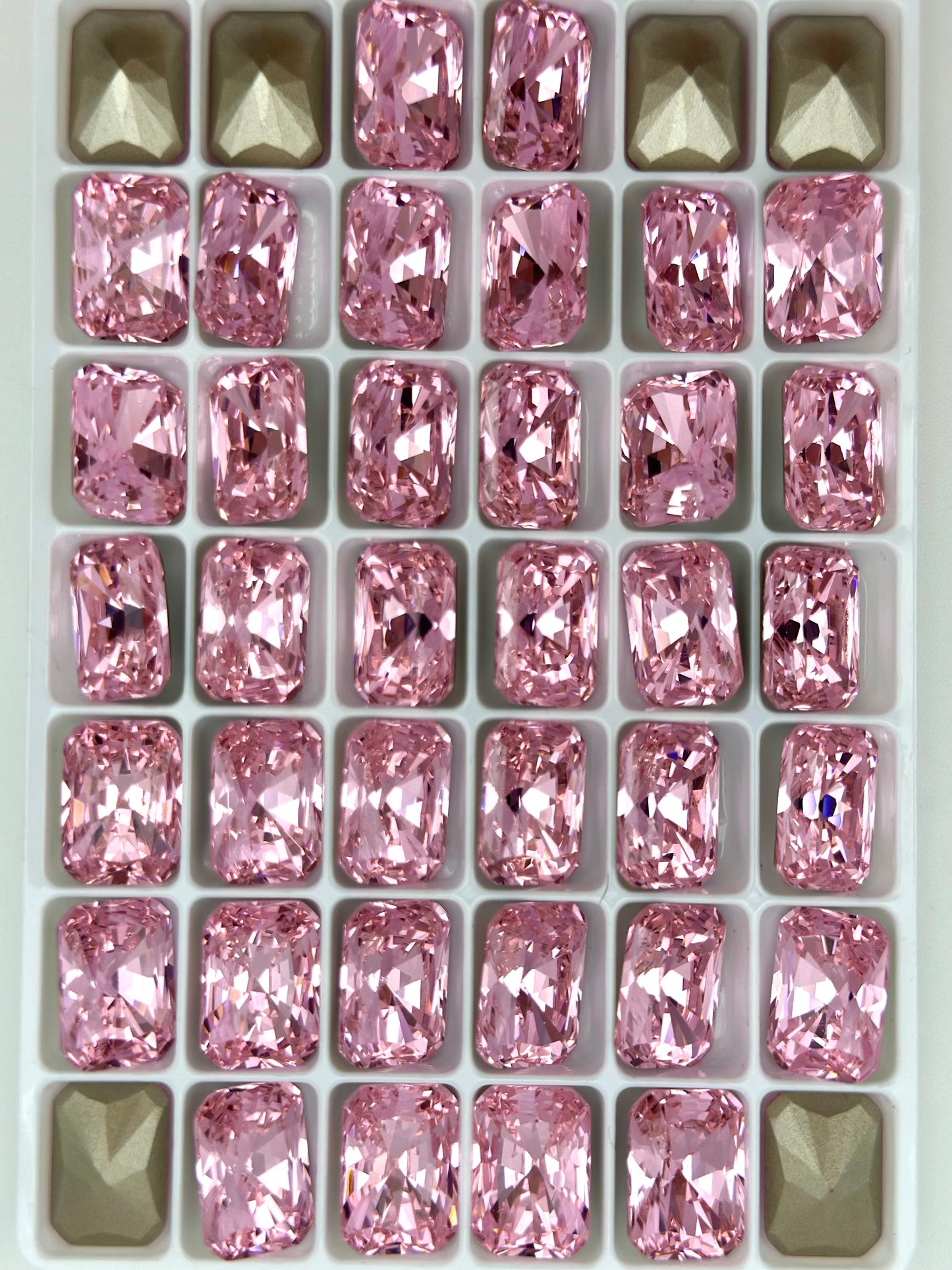 Luxe 10*14mm Large Rectangle Shape Foiled Pointed Back Rhinestones for Nails Arts and DIY