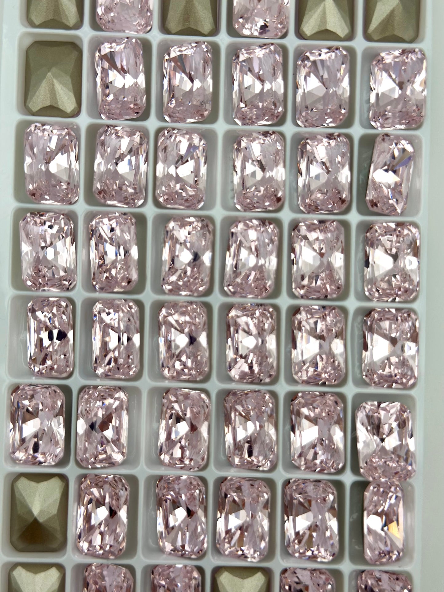 Luxe 10*14mm Large Rectangle Shape Foiled Pointed Back Rhinestones for Nails Arts and DIY