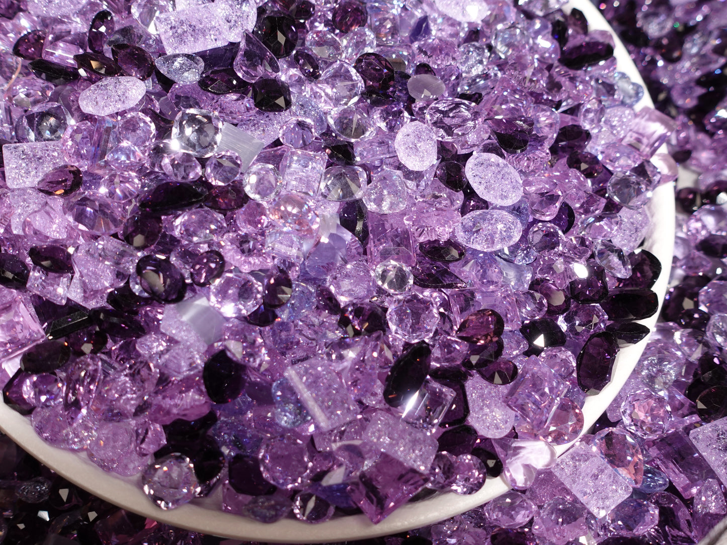 Purple Charm Mixed Pointed Back Crystal Glass Rhinestones for Nails Arts and DIY