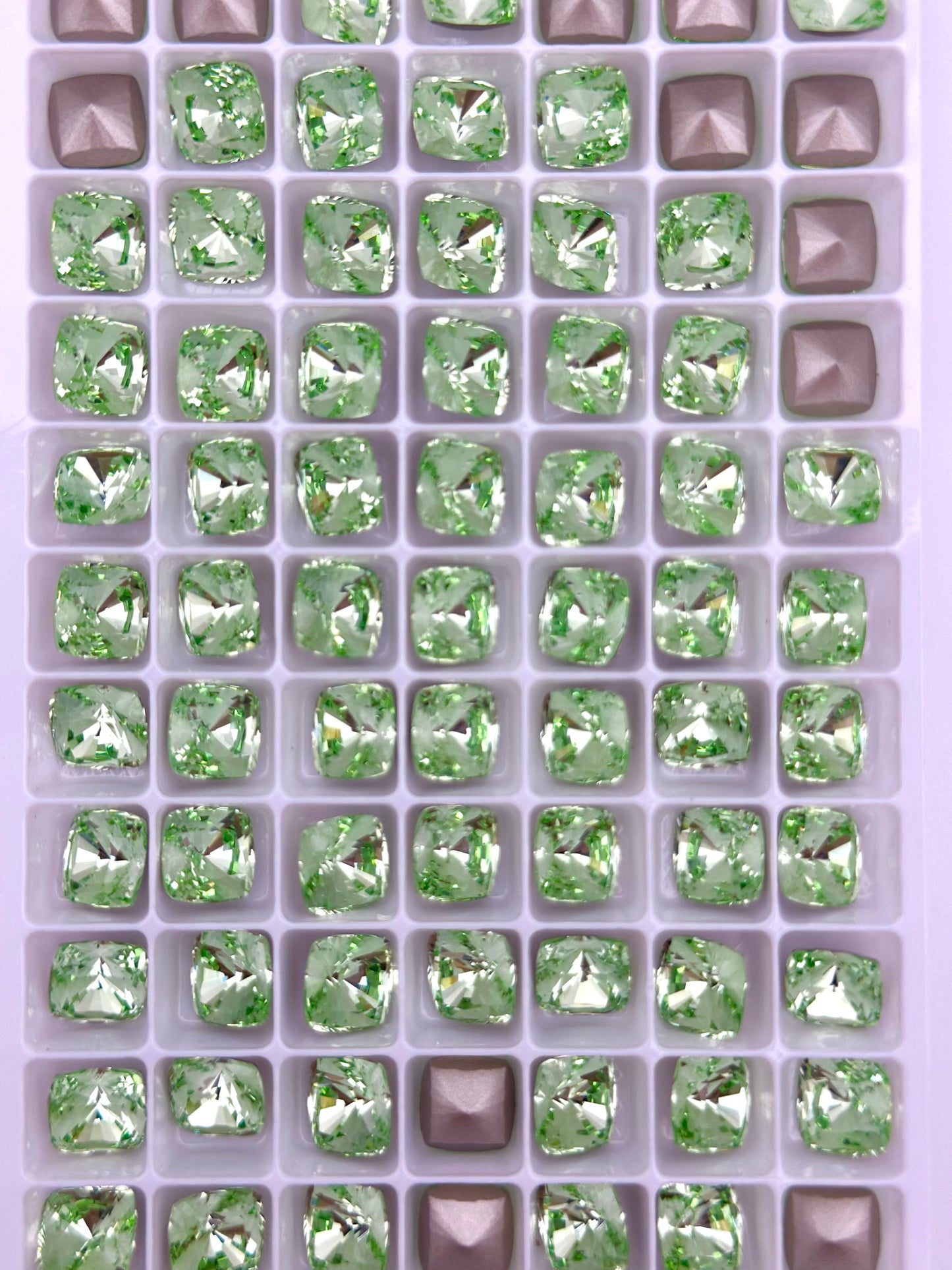 Luxe 8mm Cushion Shape Foiled Pointed Back Rhinestones for Nails Arts and DIY