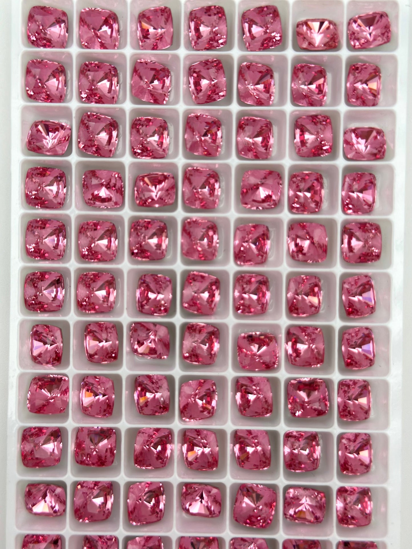 Luxe 8mm Cushion Shape Foiled Pointed Back Rhinestones for Nails Arts and DIY