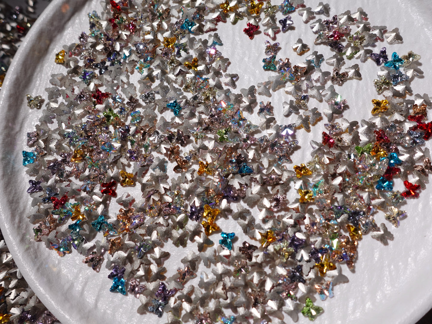 Butterfly Mixed Foiled Pointed Back Crystal Glass Rhinestones For Nails Art and DIY