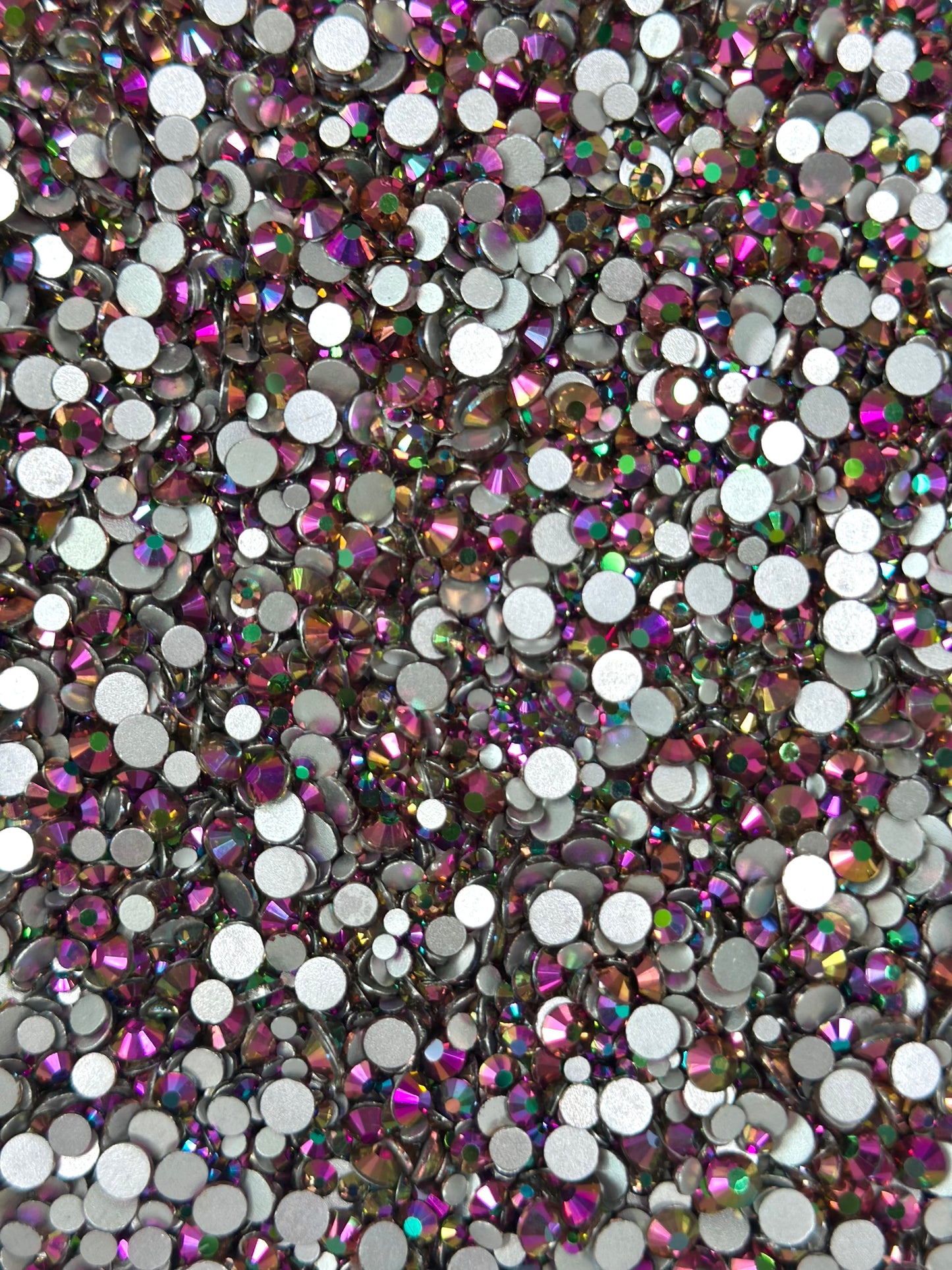 Mixed Sizes (SS6–SS20) Flat Back Round Glass Rhinestones