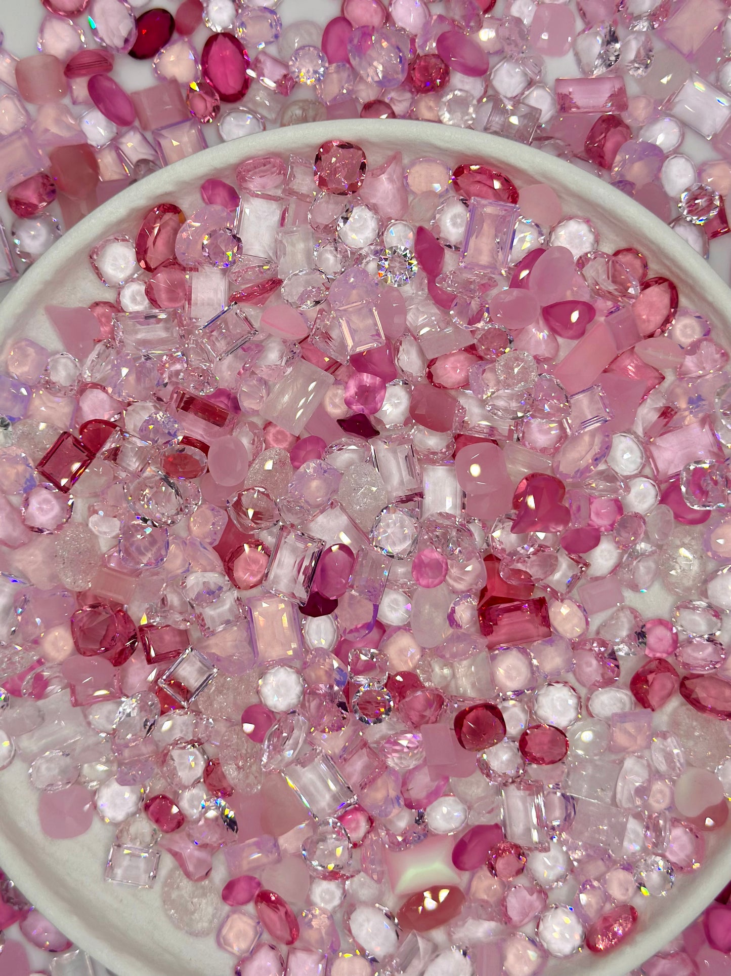 Luxe Pink Dream Mixed Pointed Back Crystal Glass Rhinestones for Nails Arts and DIY