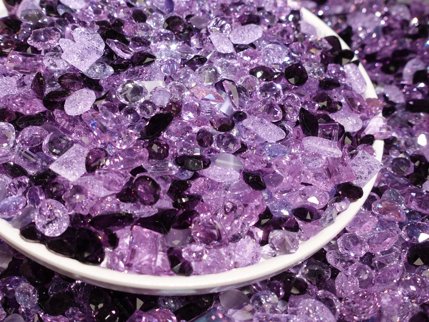 Purple Charm Mixed Pointed Back Crystal Glass Rhinestones for Nails Arts and DIY