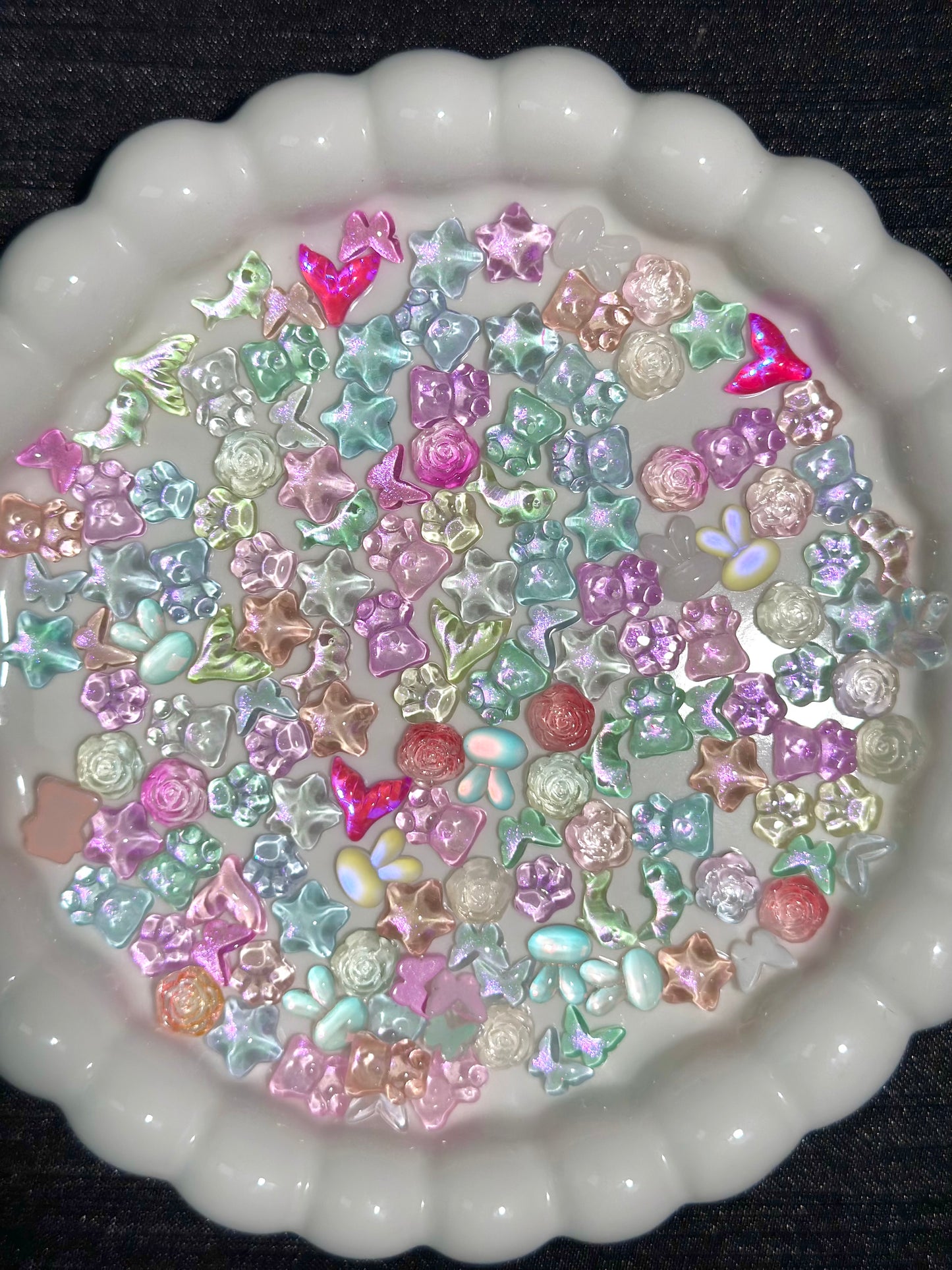 Cute K9 Flatback Rhinestone Mix – Bears, Stars, Butterflies, Roses Shapes & More
