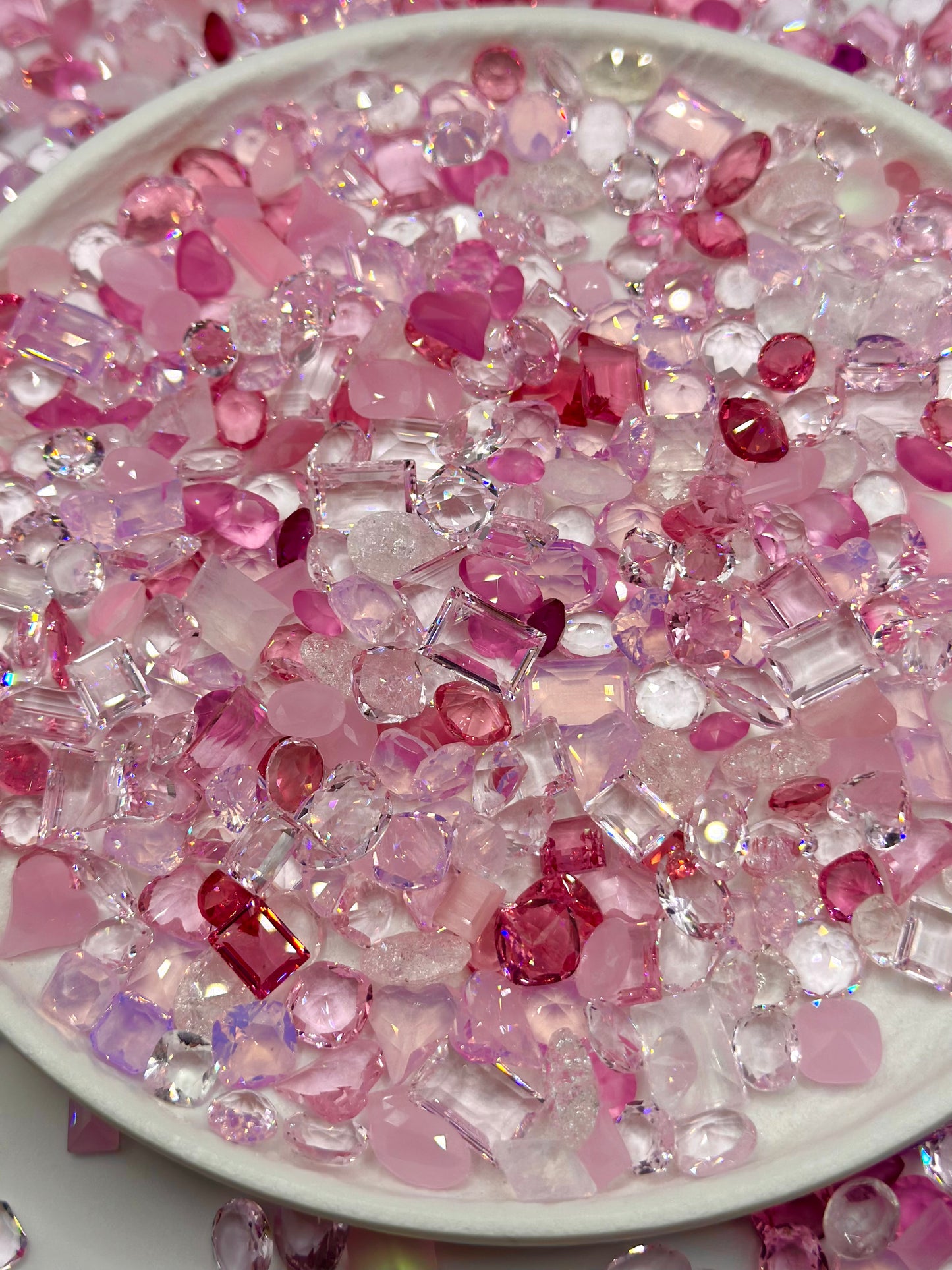 Luxe Pink Dream Mixed Pointed Back Crystal Glass Rhinestones for Nails Arts and DIY