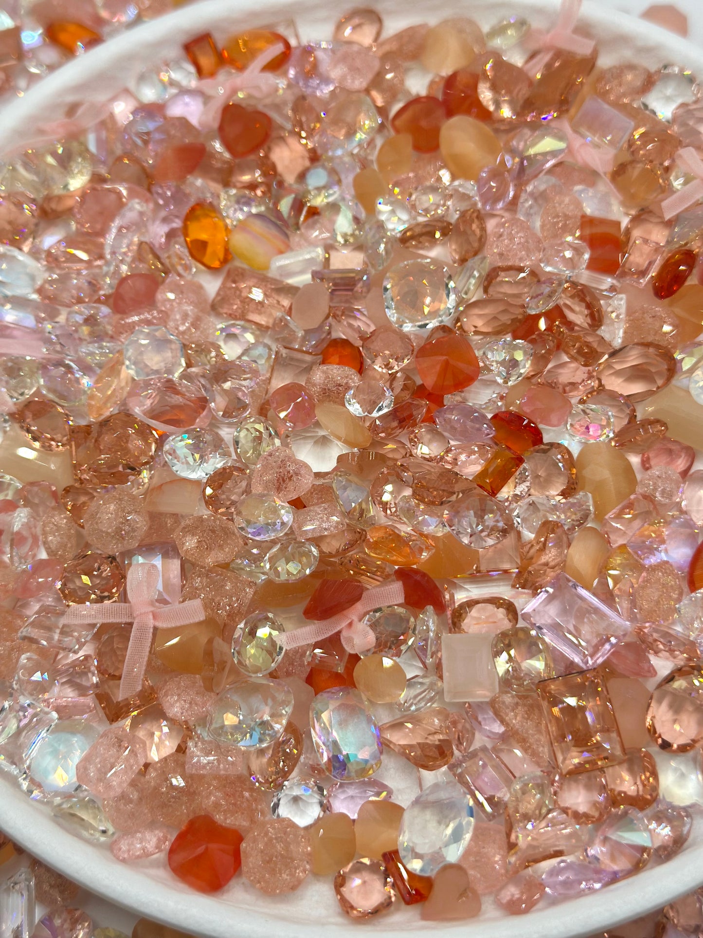 Golden Peach Mixed Pointed Back Crystal Glass Rhinestones for Nails Arts and DIY