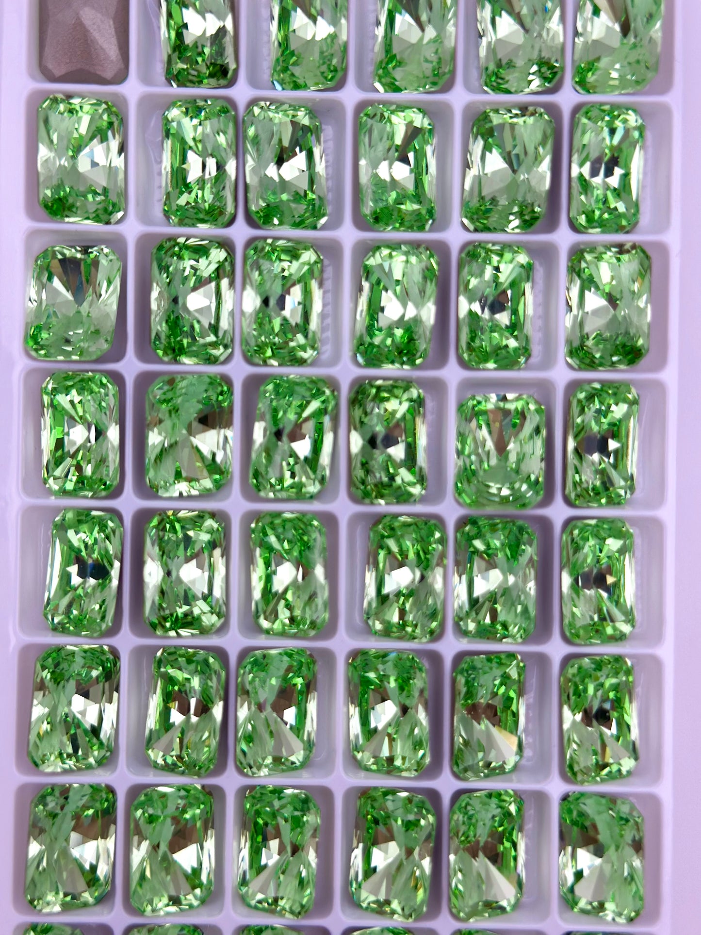Luxe 10*14mm Large Rectangle Shape Foiled Pointed Back Rhinestones for Nails Arts and DIY