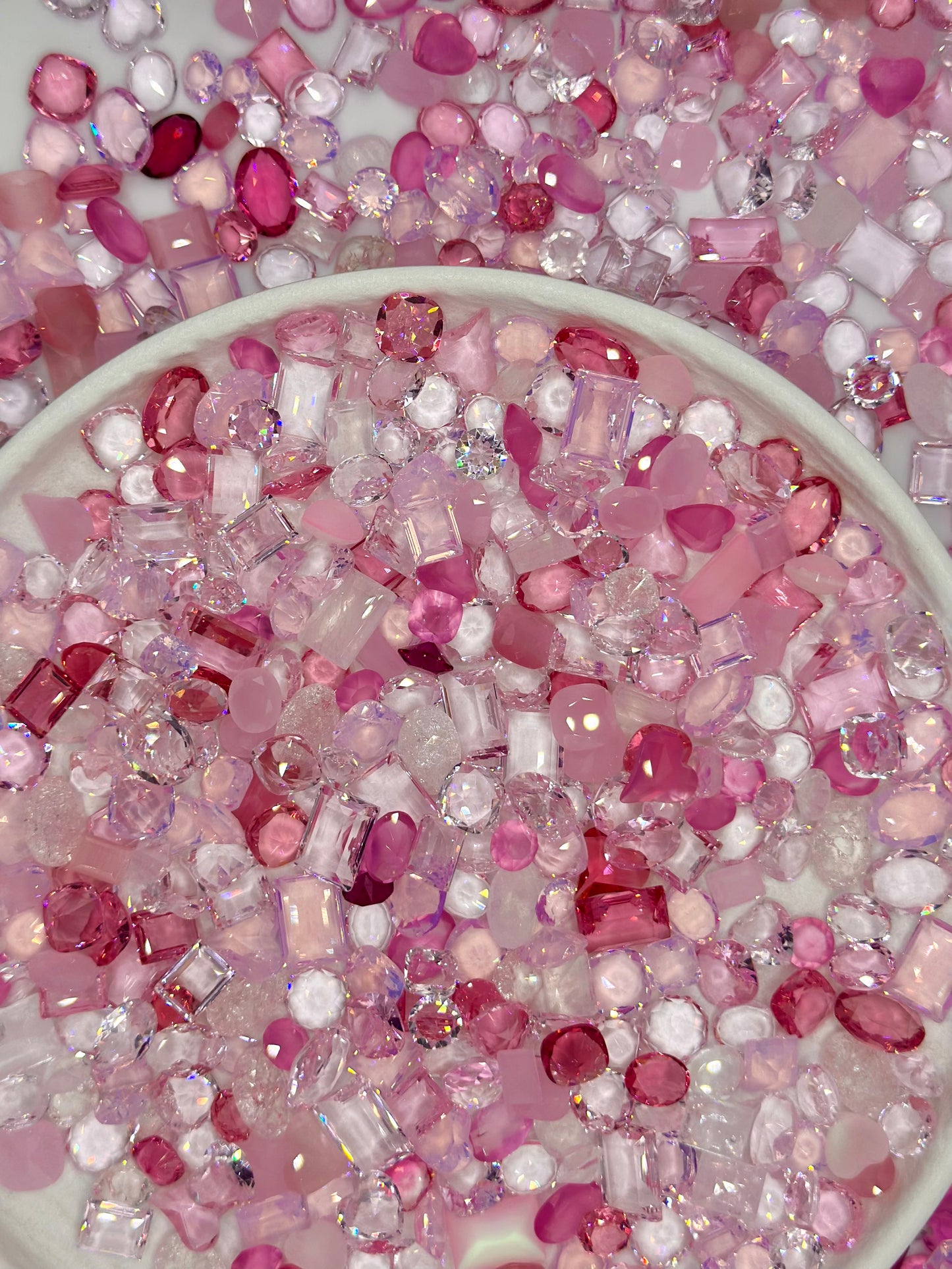 Luxe Pink Dream Mixed Pointed Back Crystal Glass Rhinestones for Nails Arts and DIY