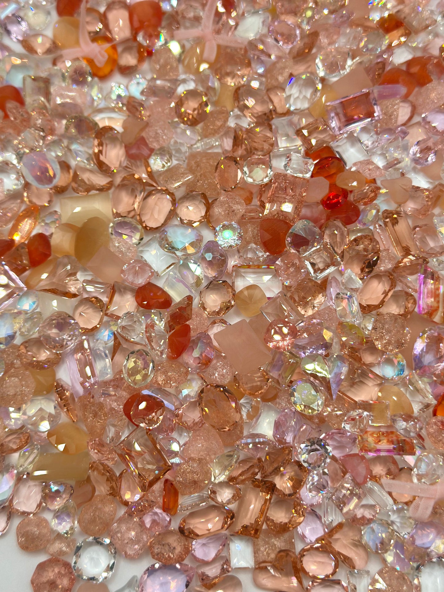 Golden Peach Mixed Pointed Back Crystal Glass Rhinestones for Nails Arts and DIY