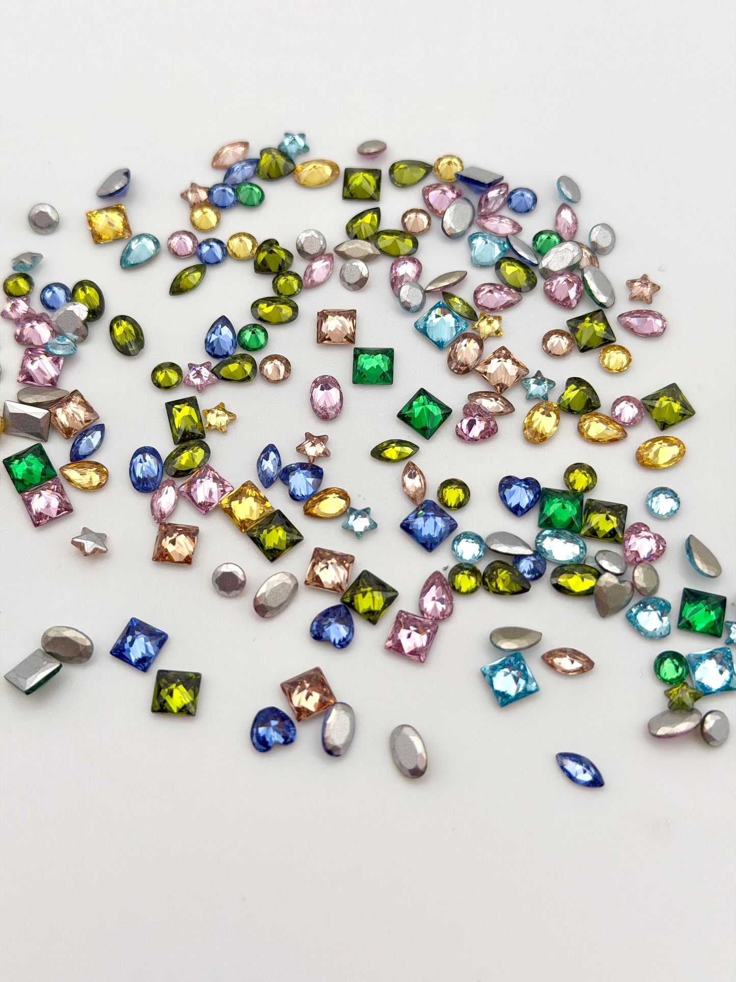 Small Size Cubic Zirconia Foiled Flat-Back Rhinestones Mix for Nail Art & DIY