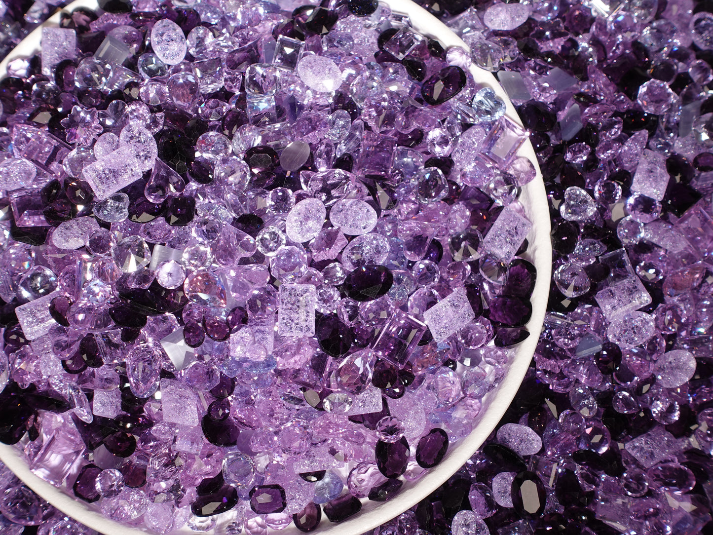 Purple Charm Mixed Pointed Back Crystal Glass Rhinestones for Nails Arts and DIY