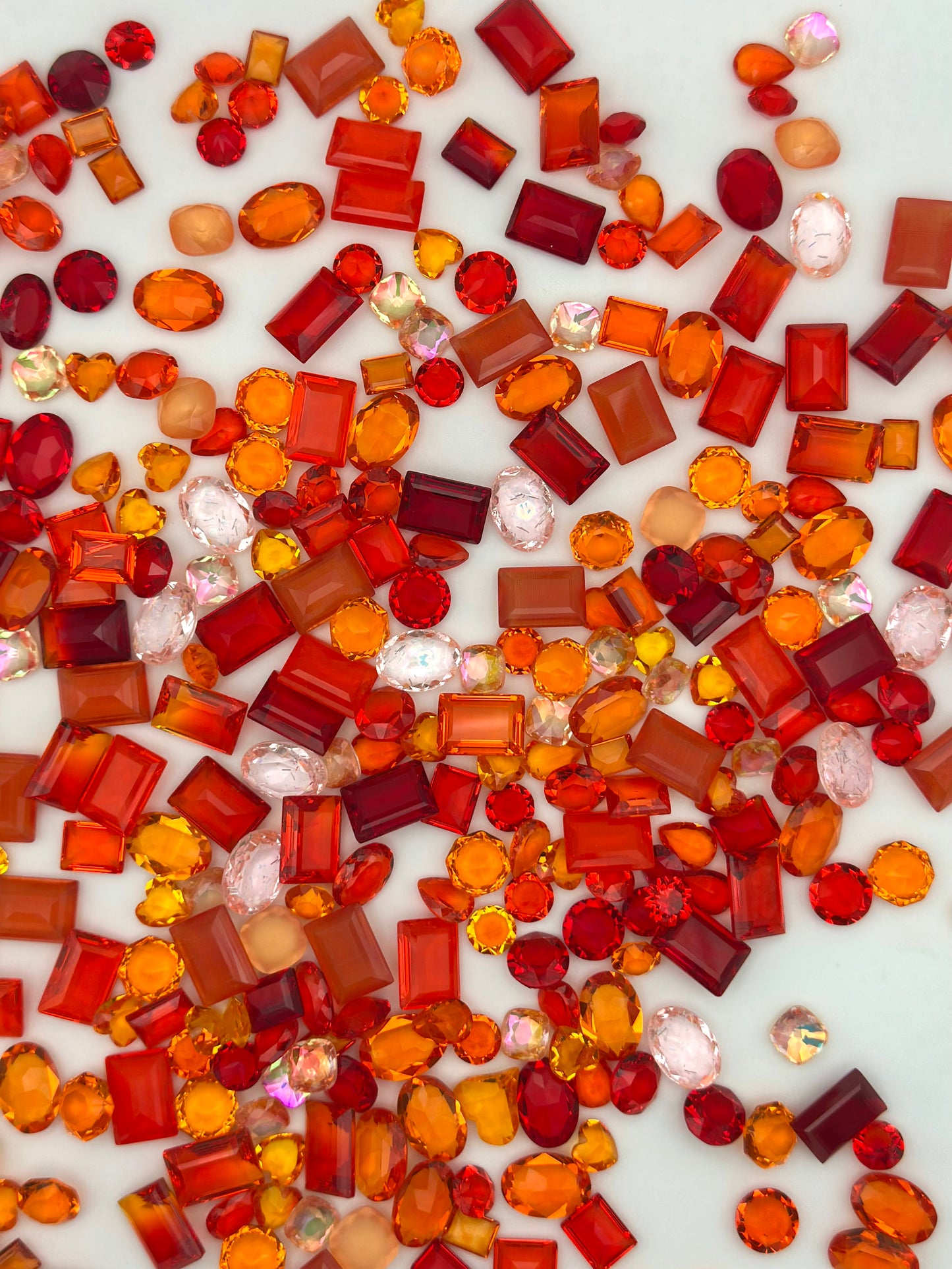 Luxe Orange Mixed Pointed Back Crystal Glass Rhinestones for Nails Arts and DIY