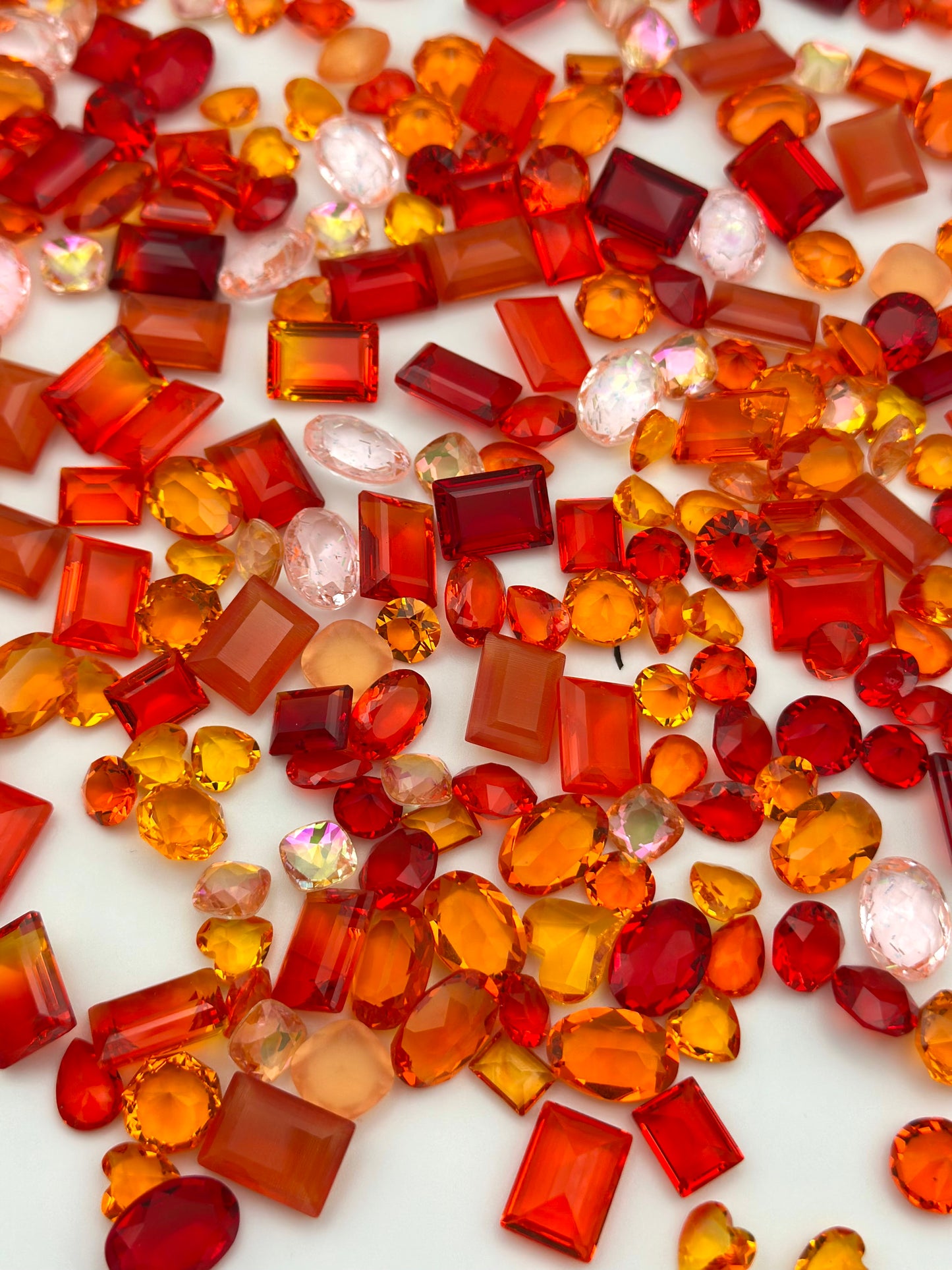 Luxe Orange Mixed Pointed Back Crystal Glass Rhinestones for Nails Arts and DIY
