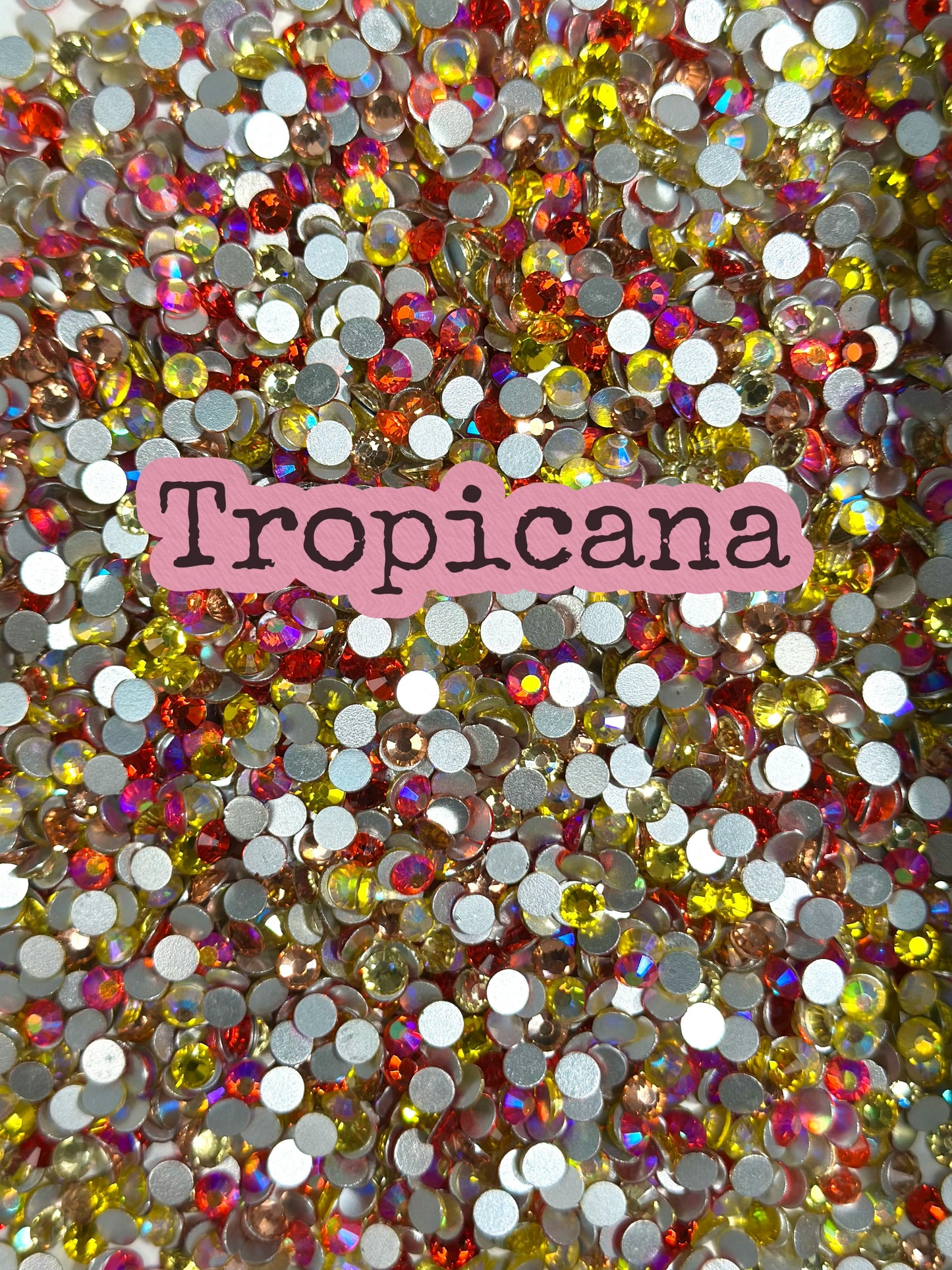 Color Mixed Flat Back Glass Rhinestones