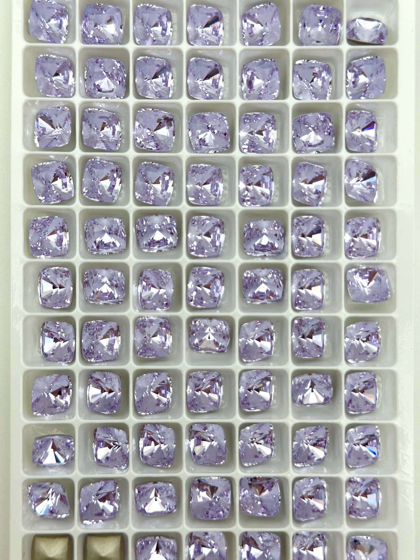 Luxe 8mm Cushion Shape Foiled Pointed Back Rhinestones for Nails Arts and DIY