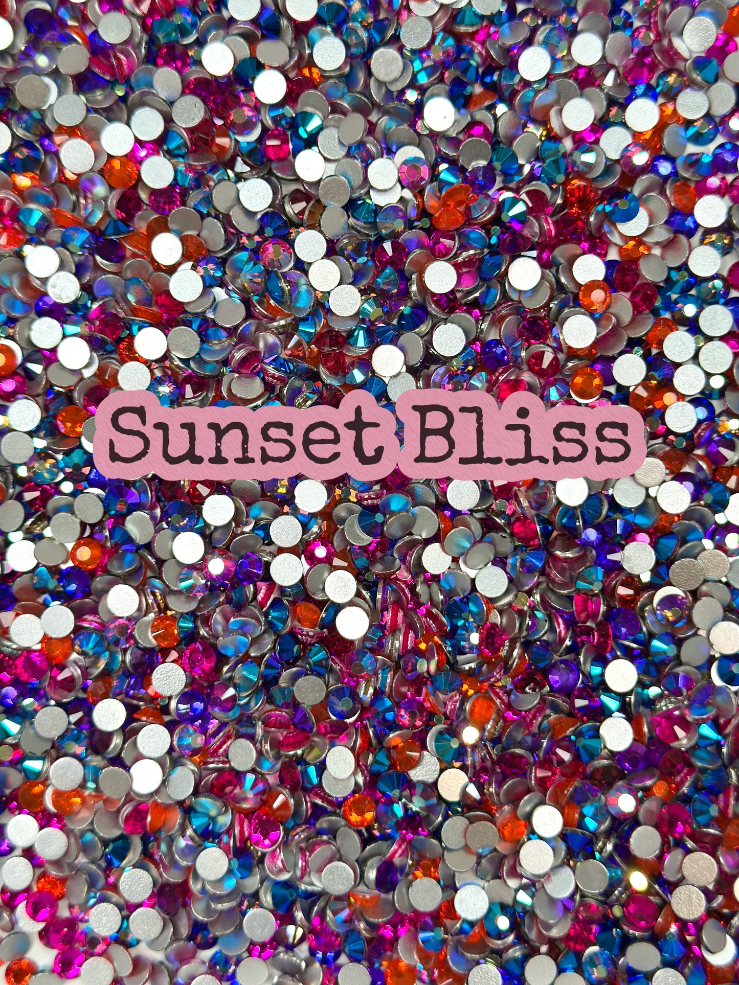 Color Mixed Flat Back Glass Rhinestones