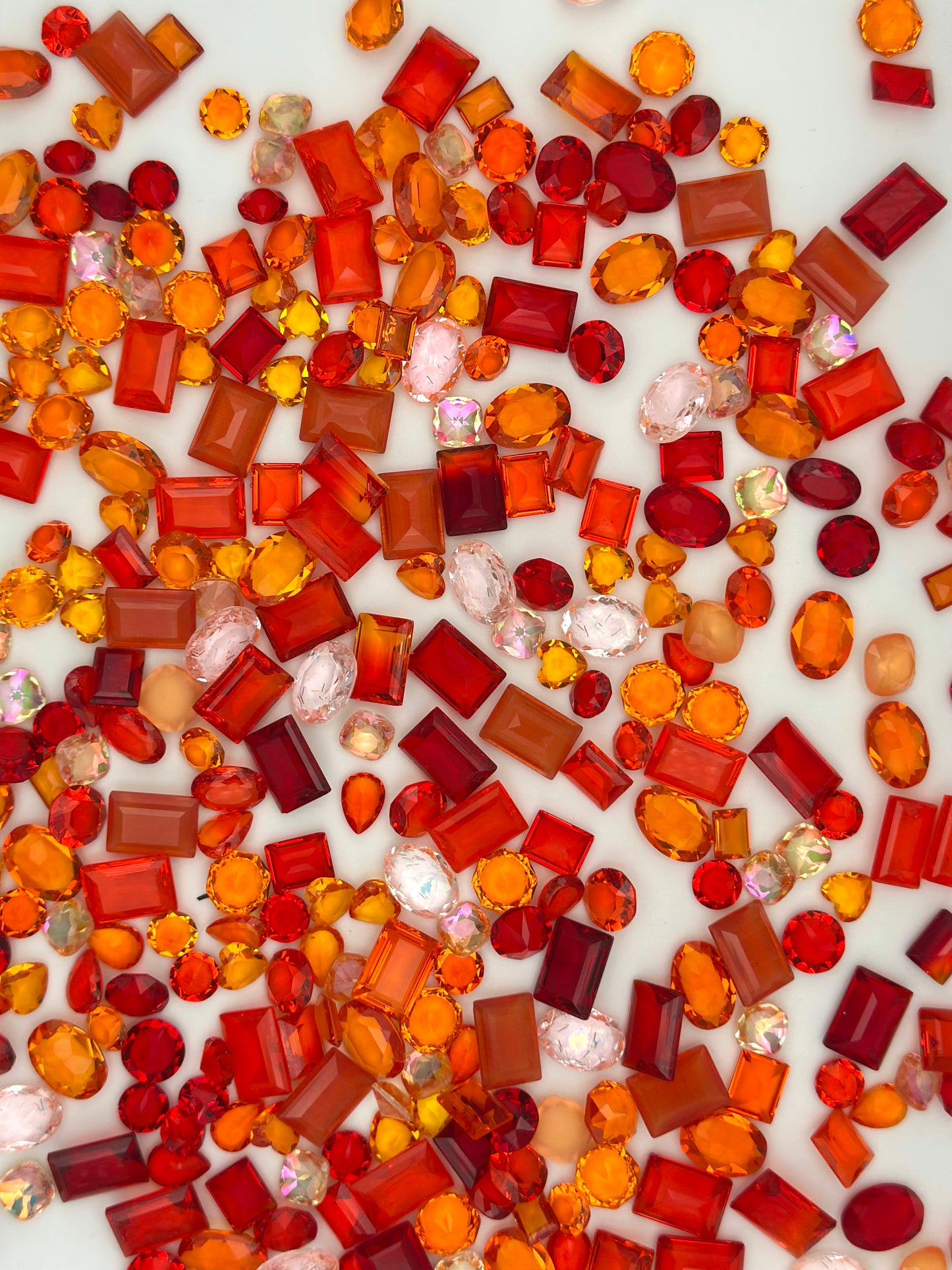 Luxe Orange Mixed Pointed Back Crystal Glass Rhinestones for Nails Arts and DIY