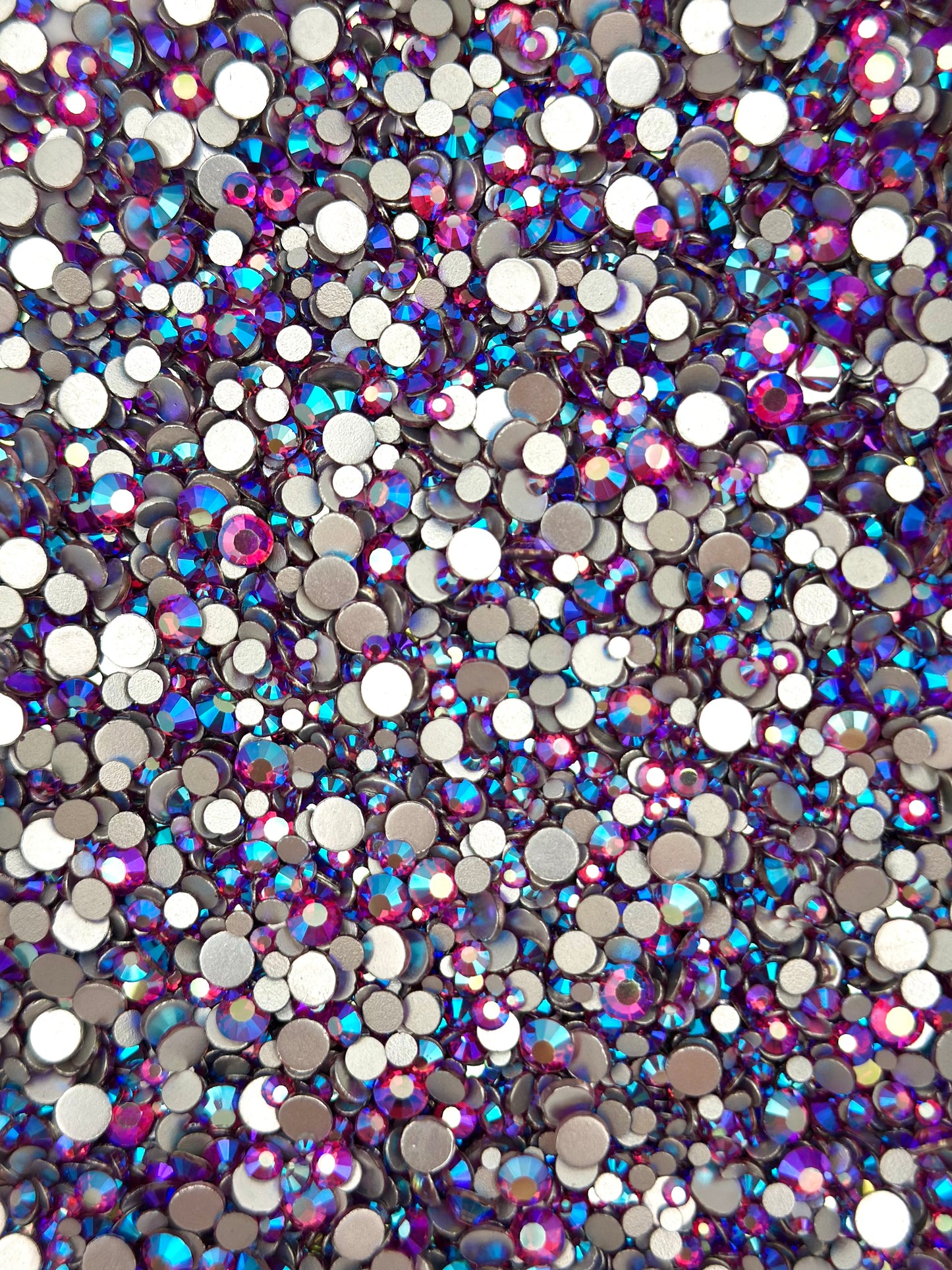 Color No.26-No.50 Mixed Sizes (From SS6 to SS20) Flat Back Round Glass Rhinestones