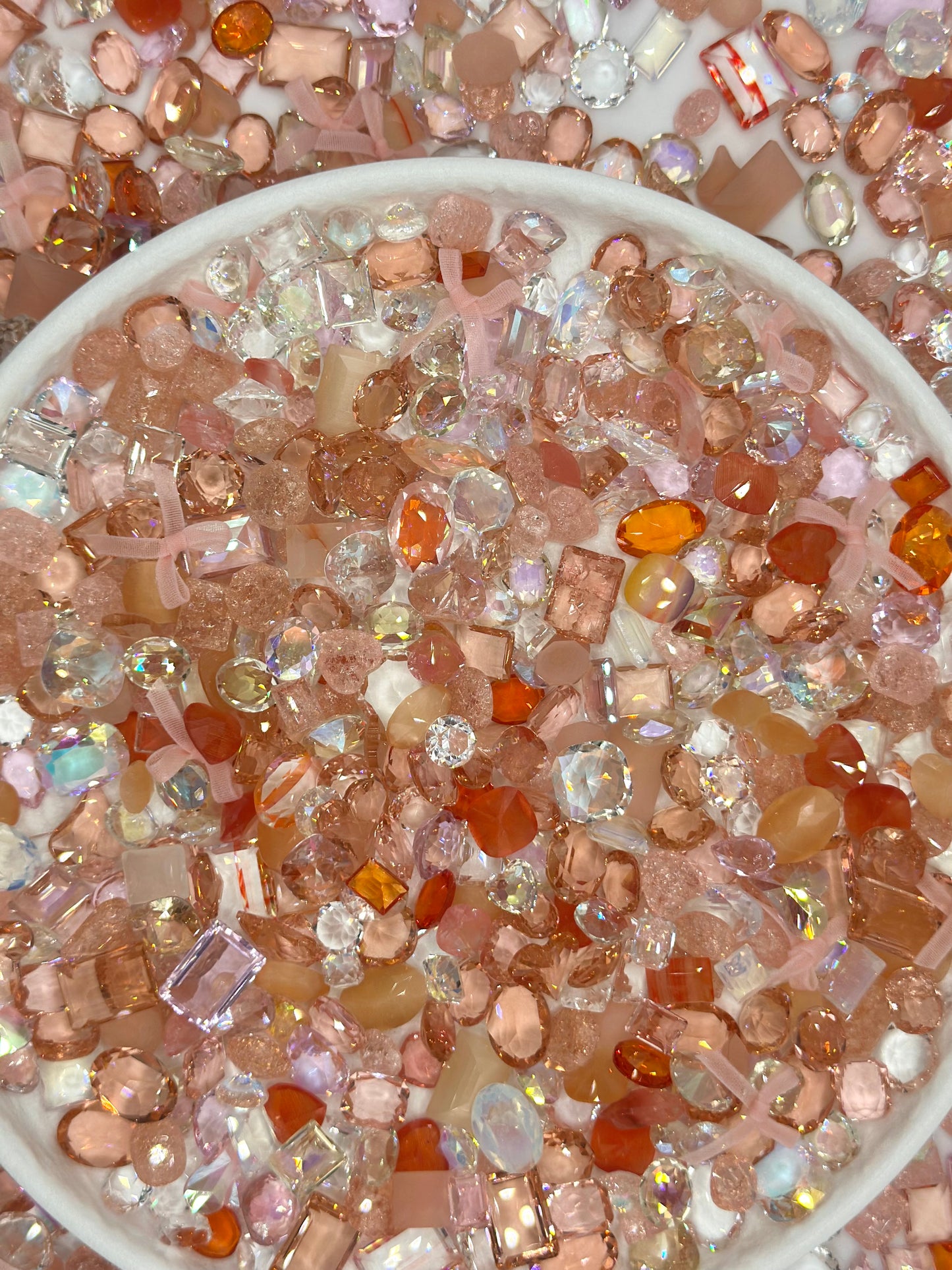 Golden Peach Mixed Pointed Back Crystal Glass Rhinestones for Nails Arts and DIY