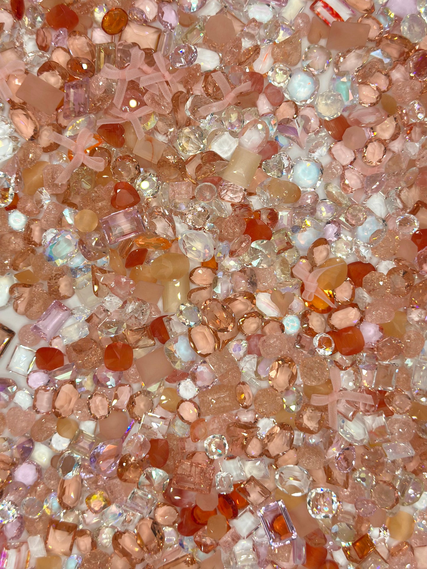 Golden Peach Mixed Pointed Back Crystal Glass Rhinestones for Nails Arts and DIY