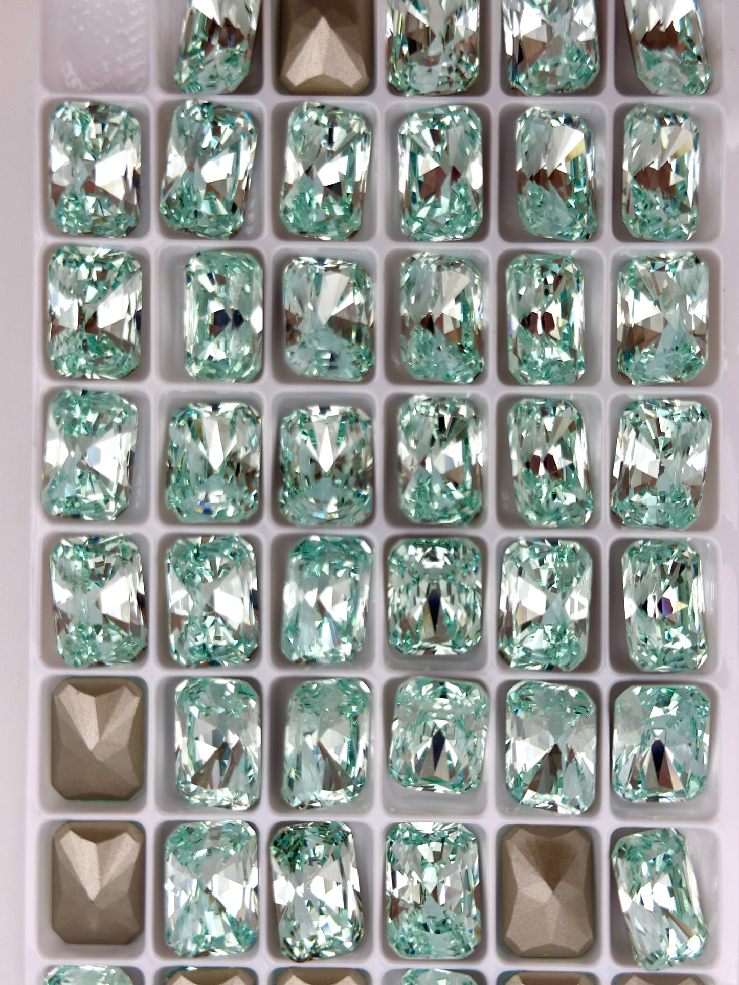 Luxe 10*14mm Large Rectangle Shape Foiled Pointed Back Rhinestones for Nails Arts and DIY