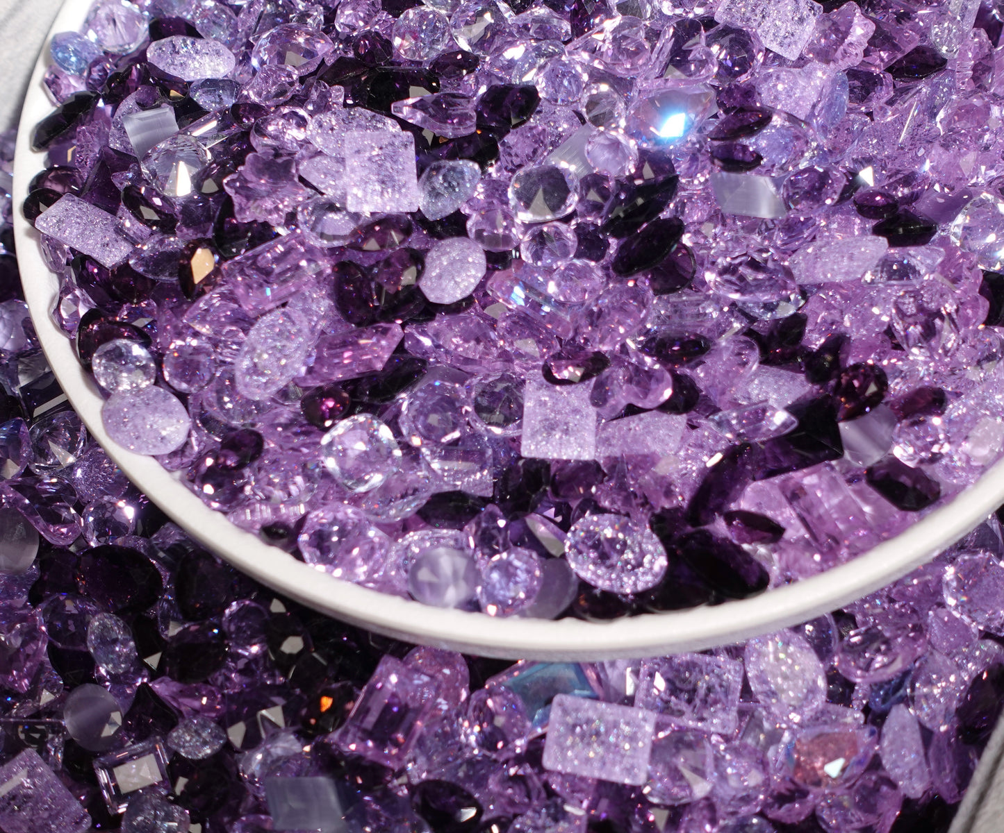 Purple Charm Mixed Pointed Back Crystal Glass Rhinestones for Nails Arts and DIY