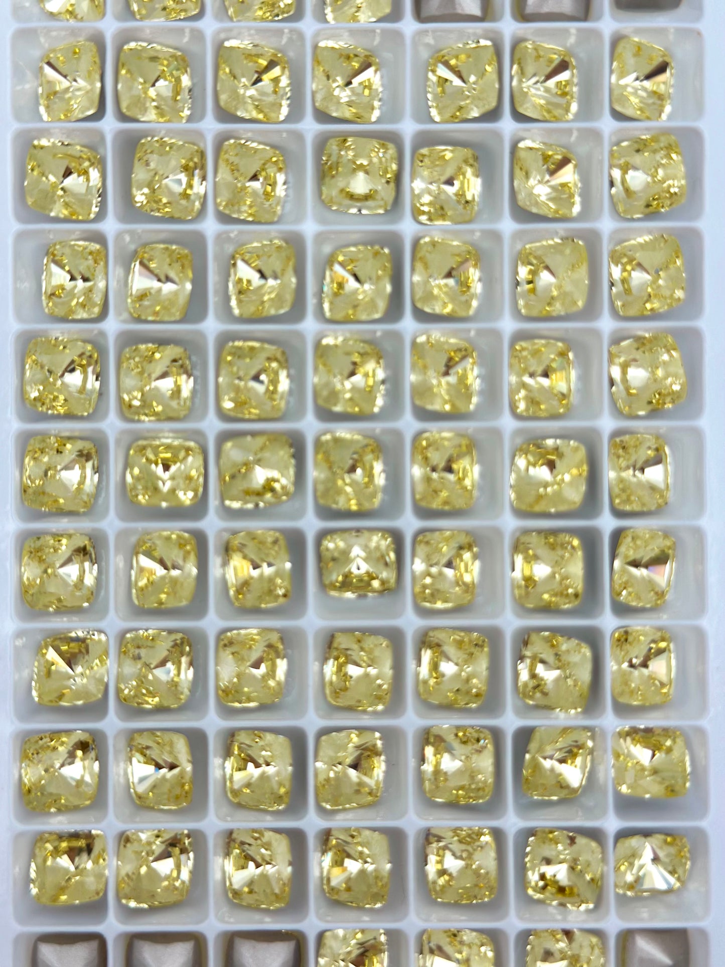 Luxe 8mm Cushion Shape Foiled Pointed Back Rhinestones for Nails Arts and DIY
