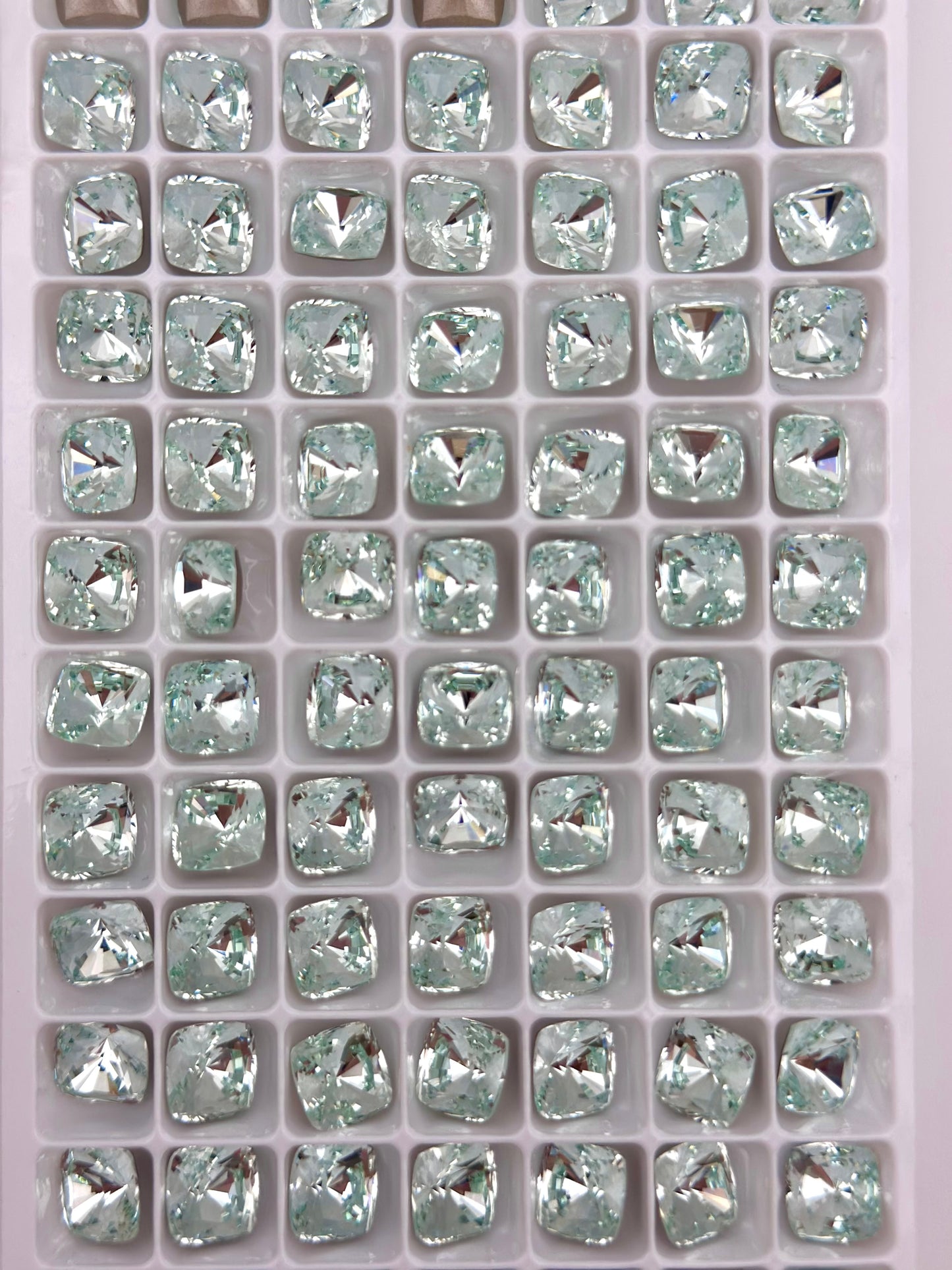 Luxe 8mm Cushion Shape Foiled Pointed Back Rhinestones for Nails Arts and DIY