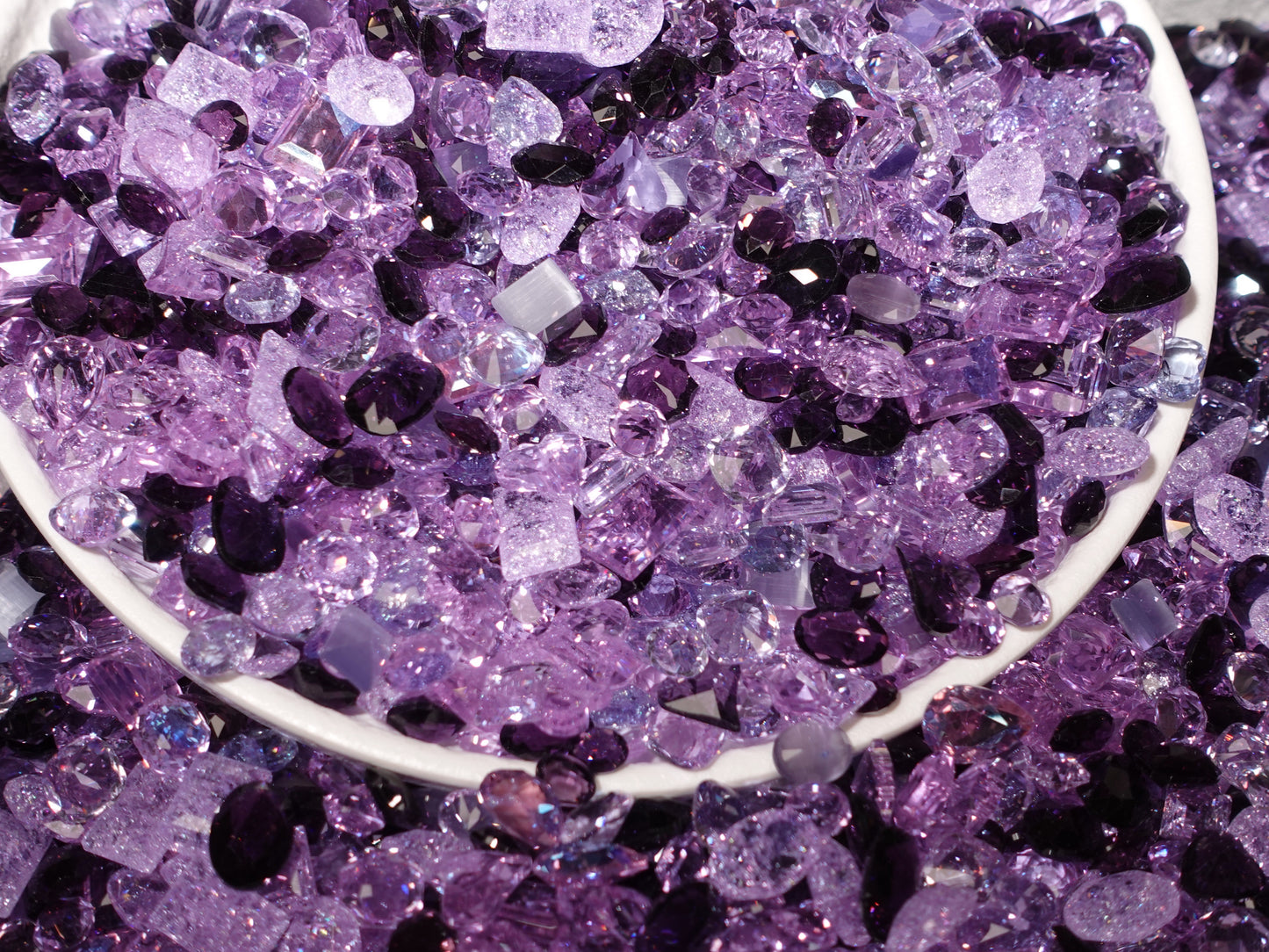 Purple Charm Mixed Pointed Back Crystal Glass Rhinestones for Nails Arts and DIY