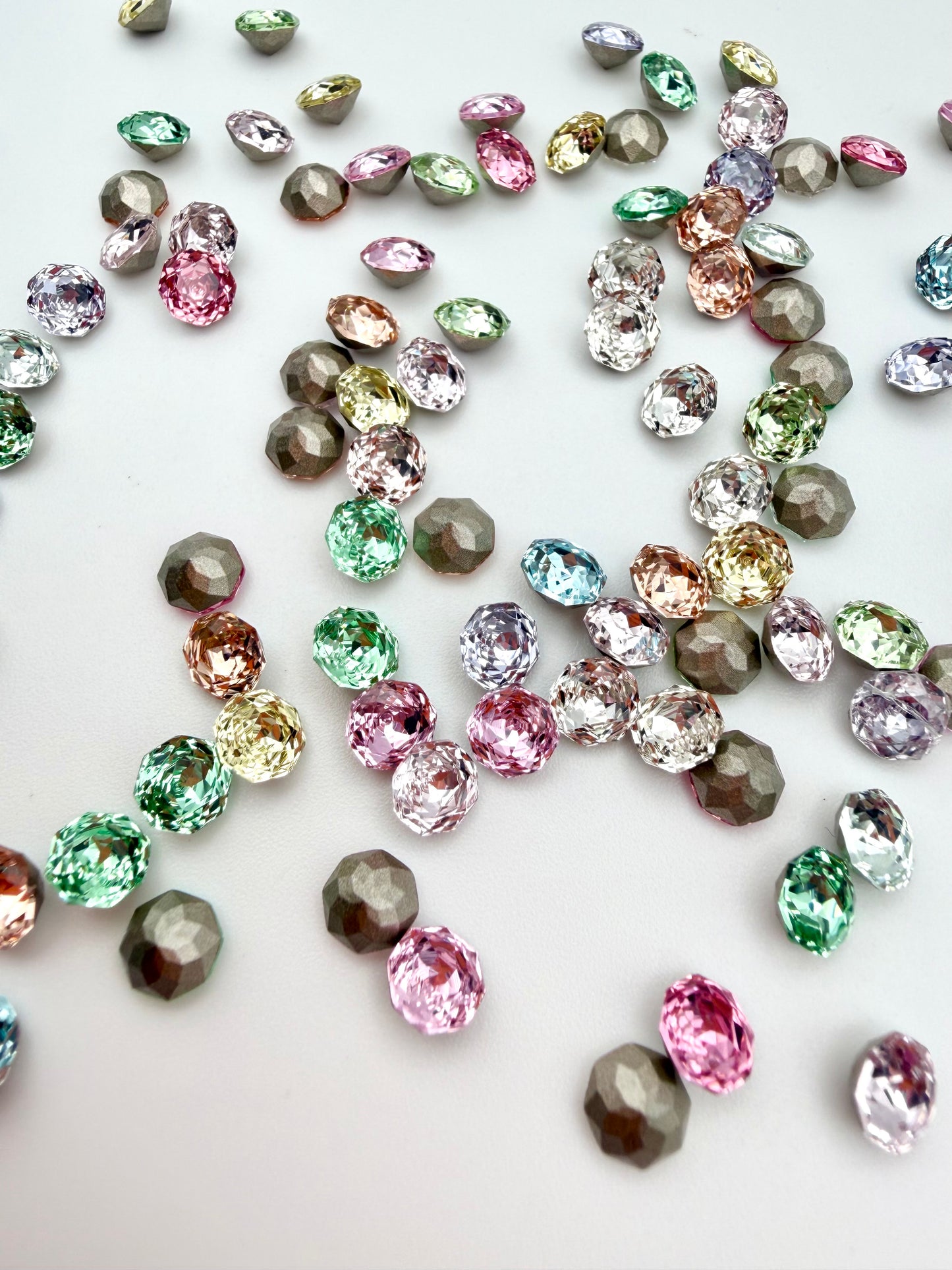 Luxe 6mm Small Rose Cut Shape Foiled Pointed Back Rhinestones for Nails Arts and DIY