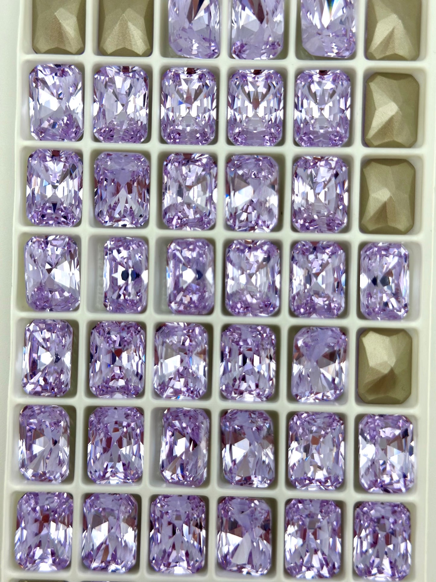 Luxe 10*14mm Large Rectangle Shape Foiled Pointed Back Rhinestones for Nails Arts and DIY