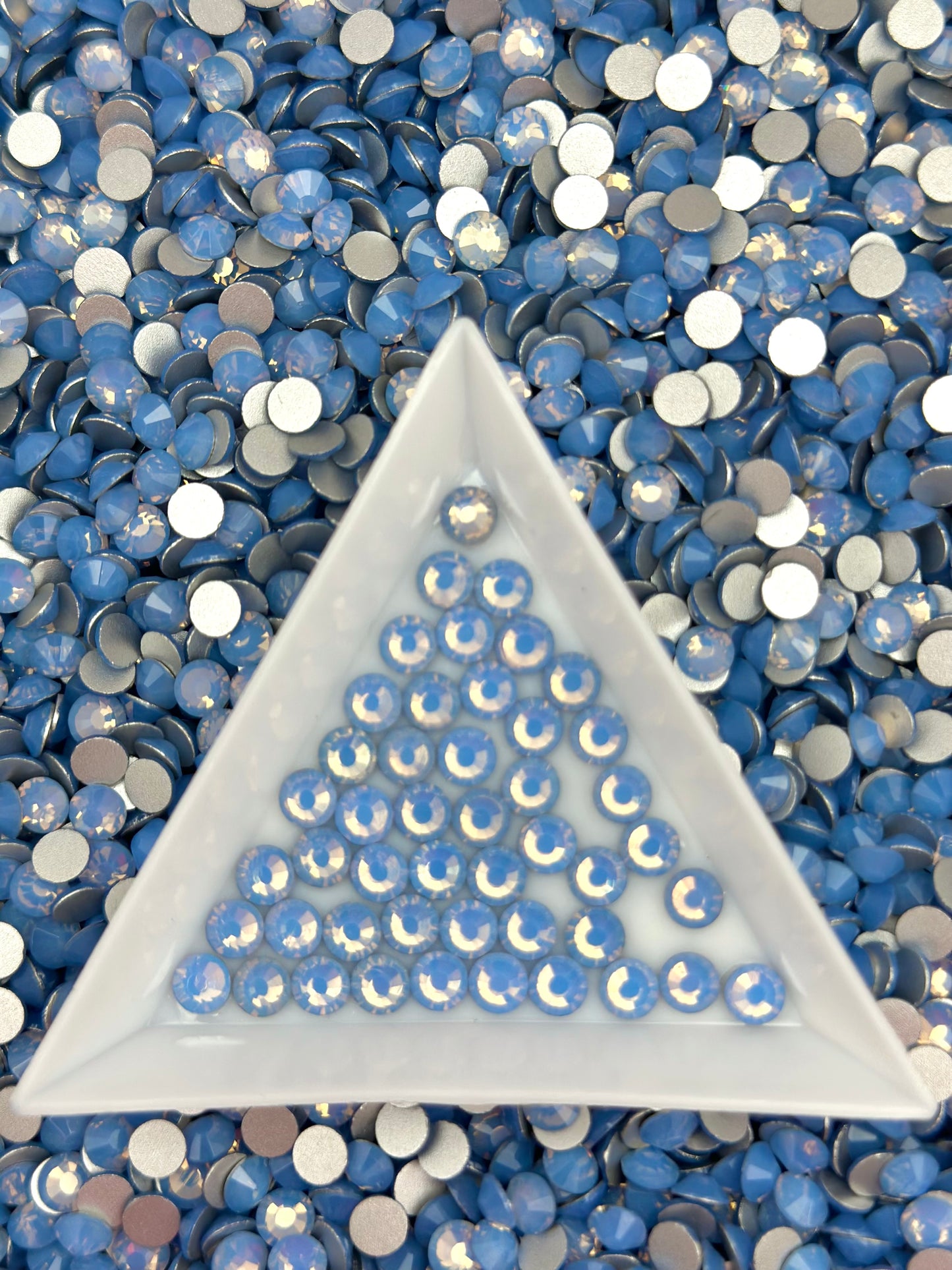 Opal Collection Flat Back Round Glass Rhinestones | Multiple Colors & Sizes (SS10-SS20)