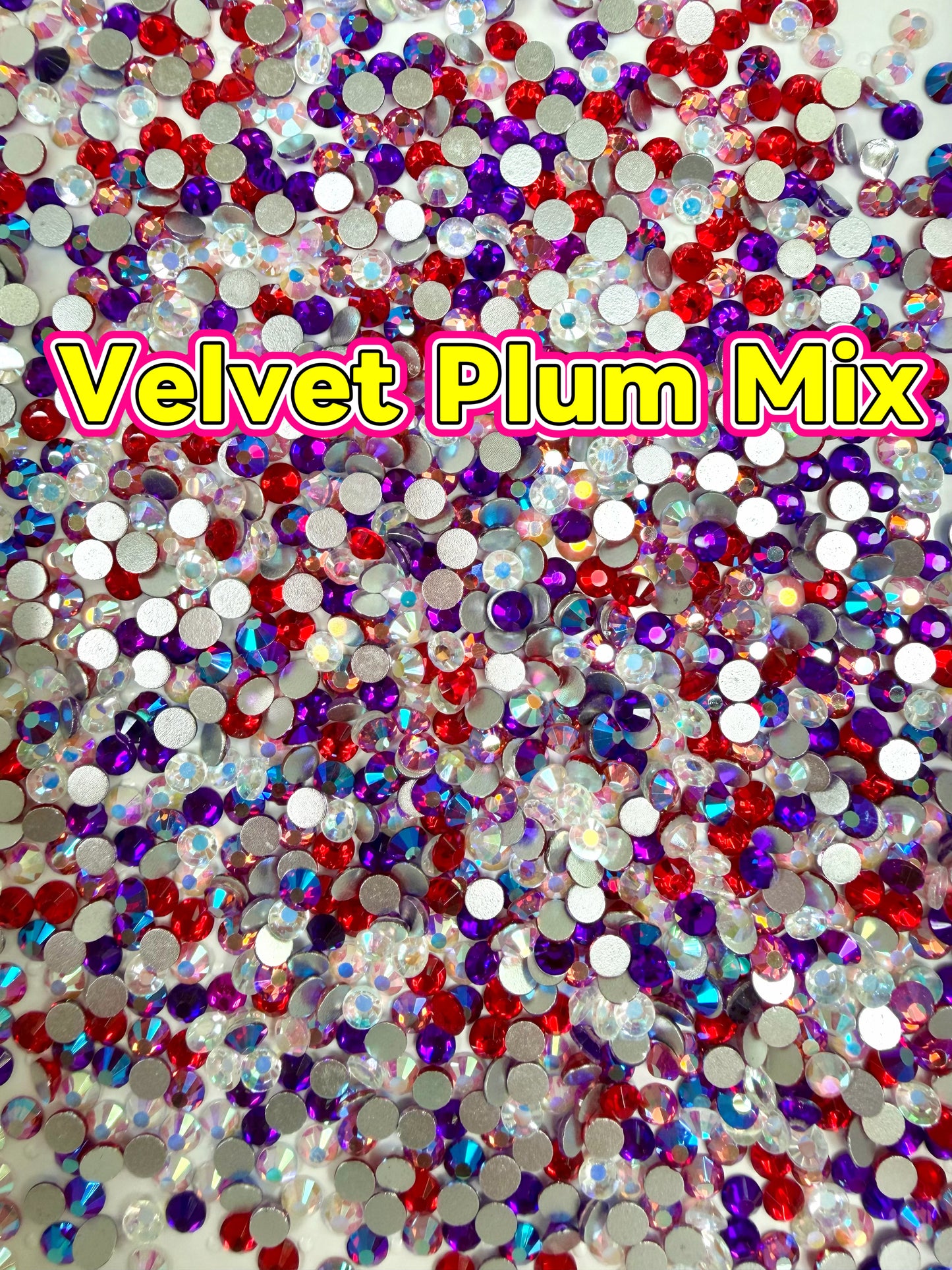 Color Mixed Flat Back Glass Rhinestones