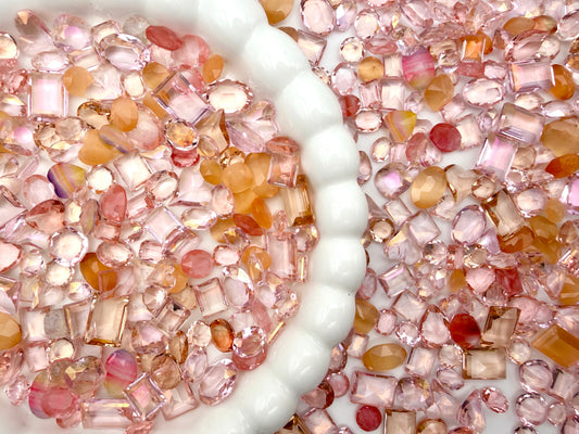 Blush Sunrise Mixed Pointed Back Crystal Glass Rhinestones for Nails Arts and DIY