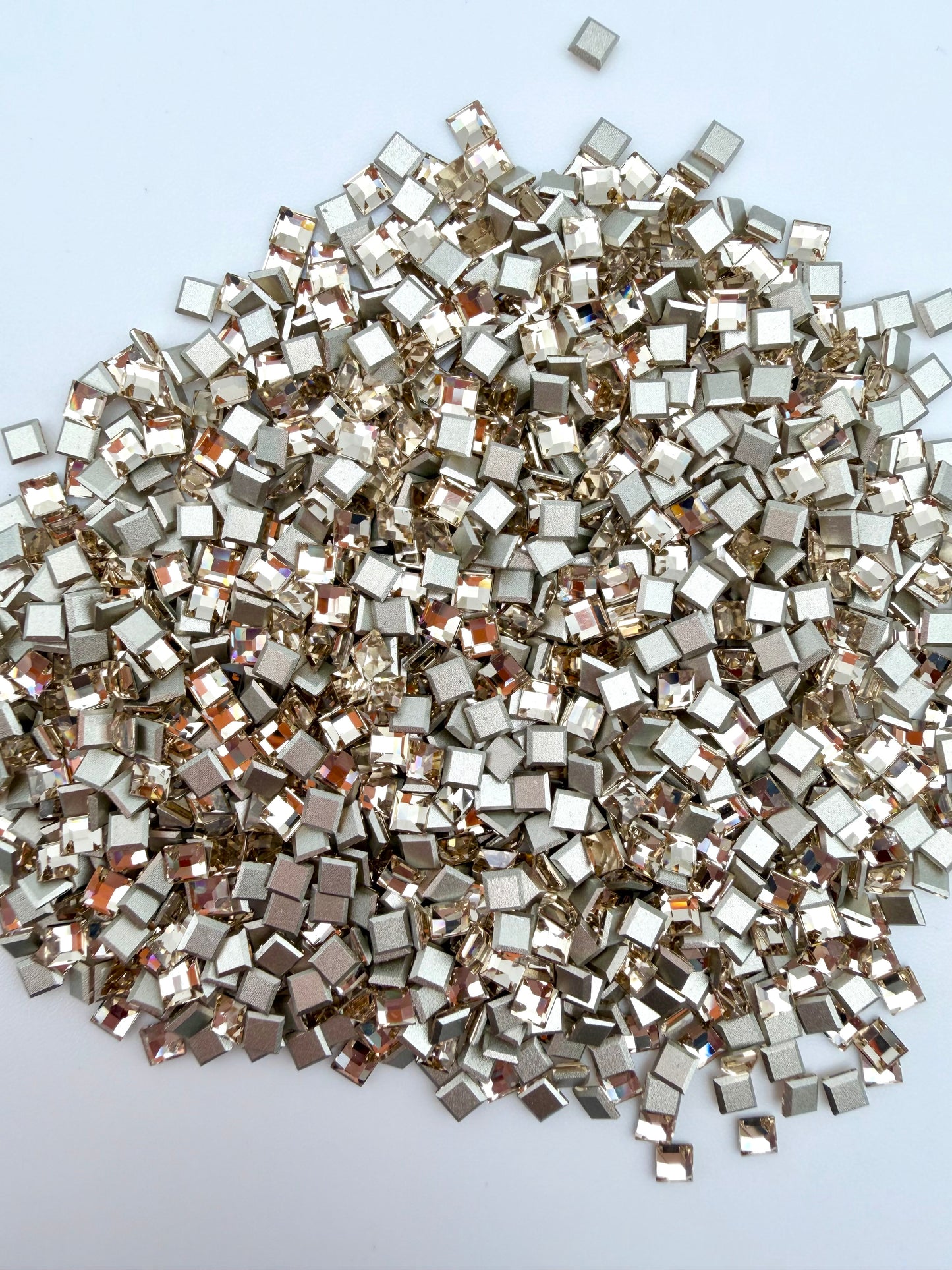 Luxe 3mm Square Shape Flat Back Crystal Glass Rhinestone