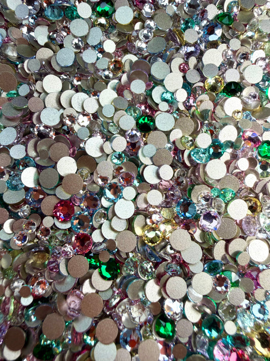 Luxe Mix Size Flat Back Crystal Glass Rhinestones for Nails Arts and DIY
