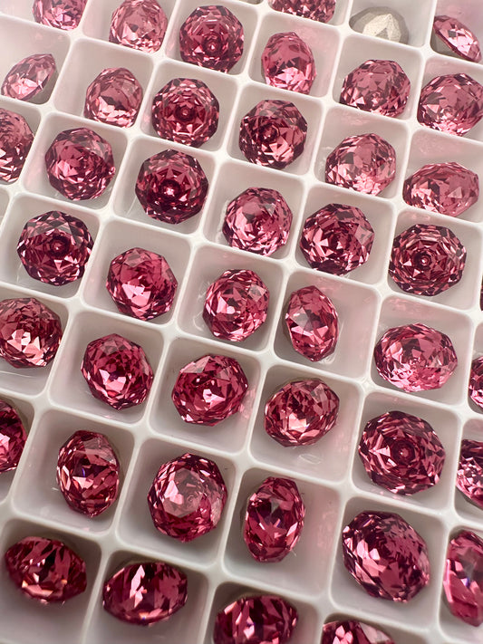 Luxe 8mm Rose Cut Foiled Pointed Back Rhinestones for Nails Arts and DIY